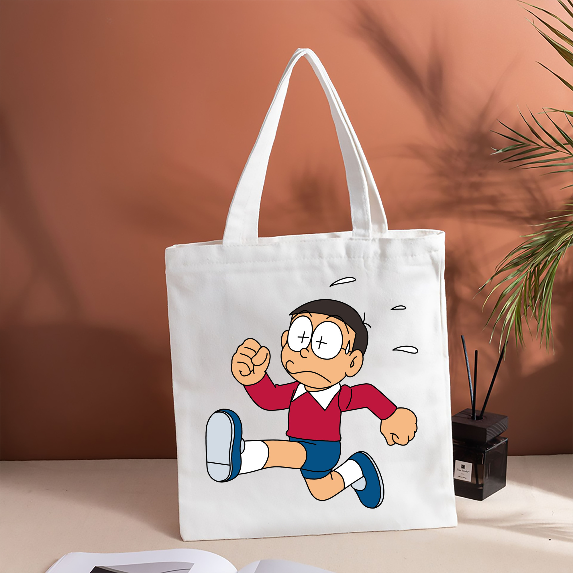 ドラえもん 野比 のび太 Doraemon Nobita Nobi 縦型キャンバス生地手提げバッグ　トートバッグ