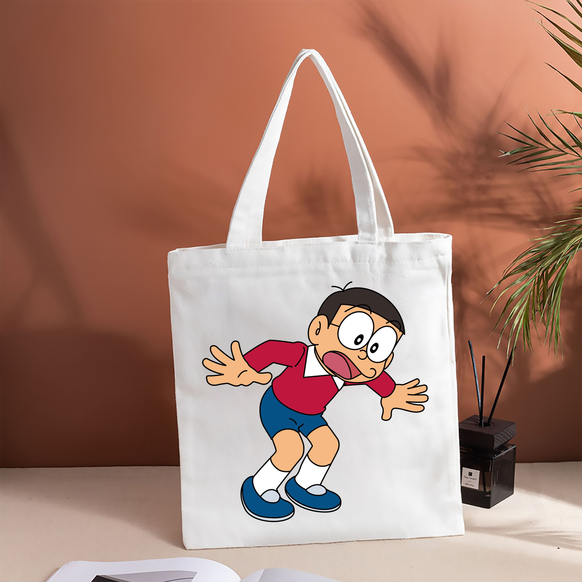 ドラえもん 野比 のび太 Doraemon Nobita Nobi 縦型キャンバス生地手提げバッグ　トートバッグ