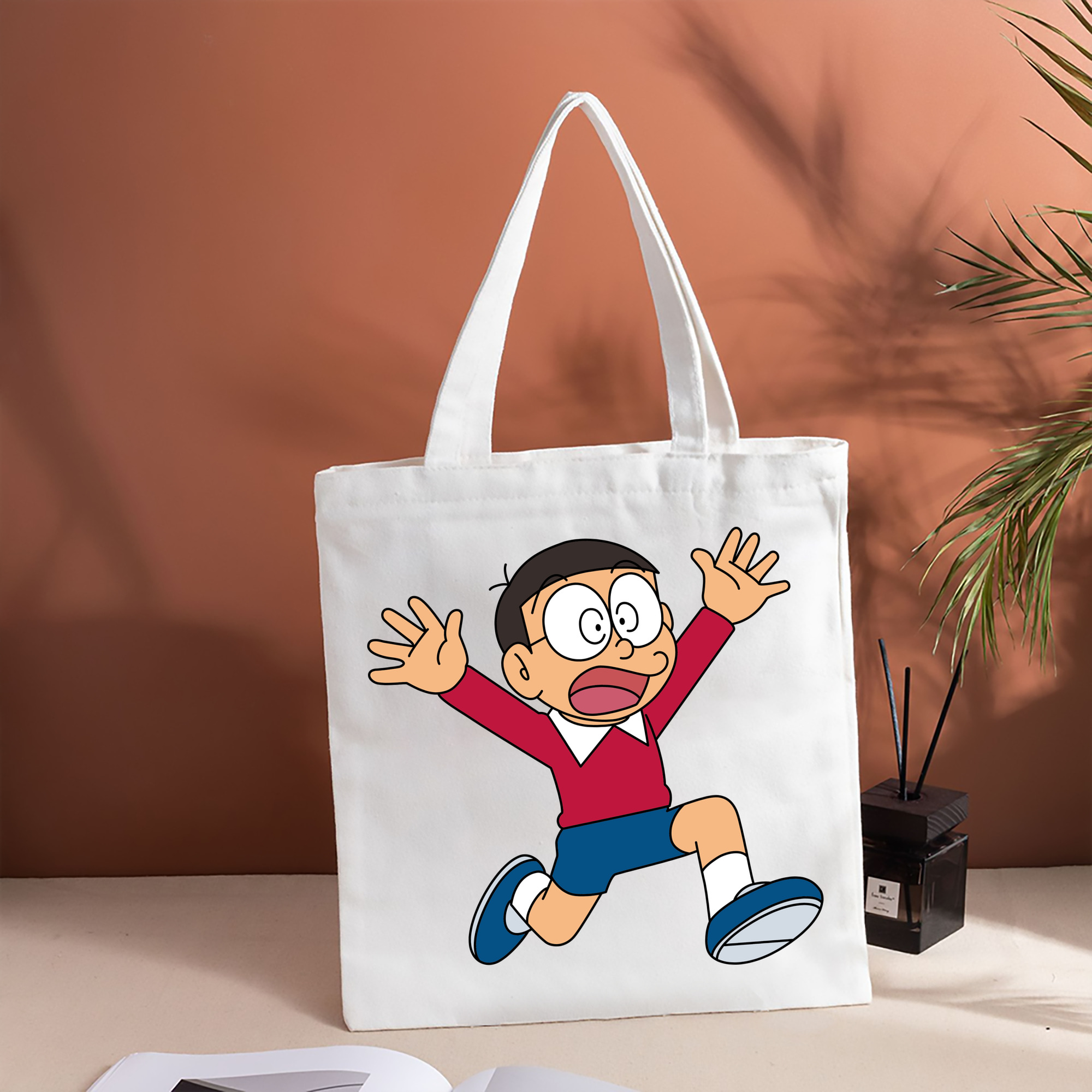 ドラえもん 野比 のび太 Doraemon Nobita Nobi 縦型キャンバス生地手提げバッグ　トートバッグ
