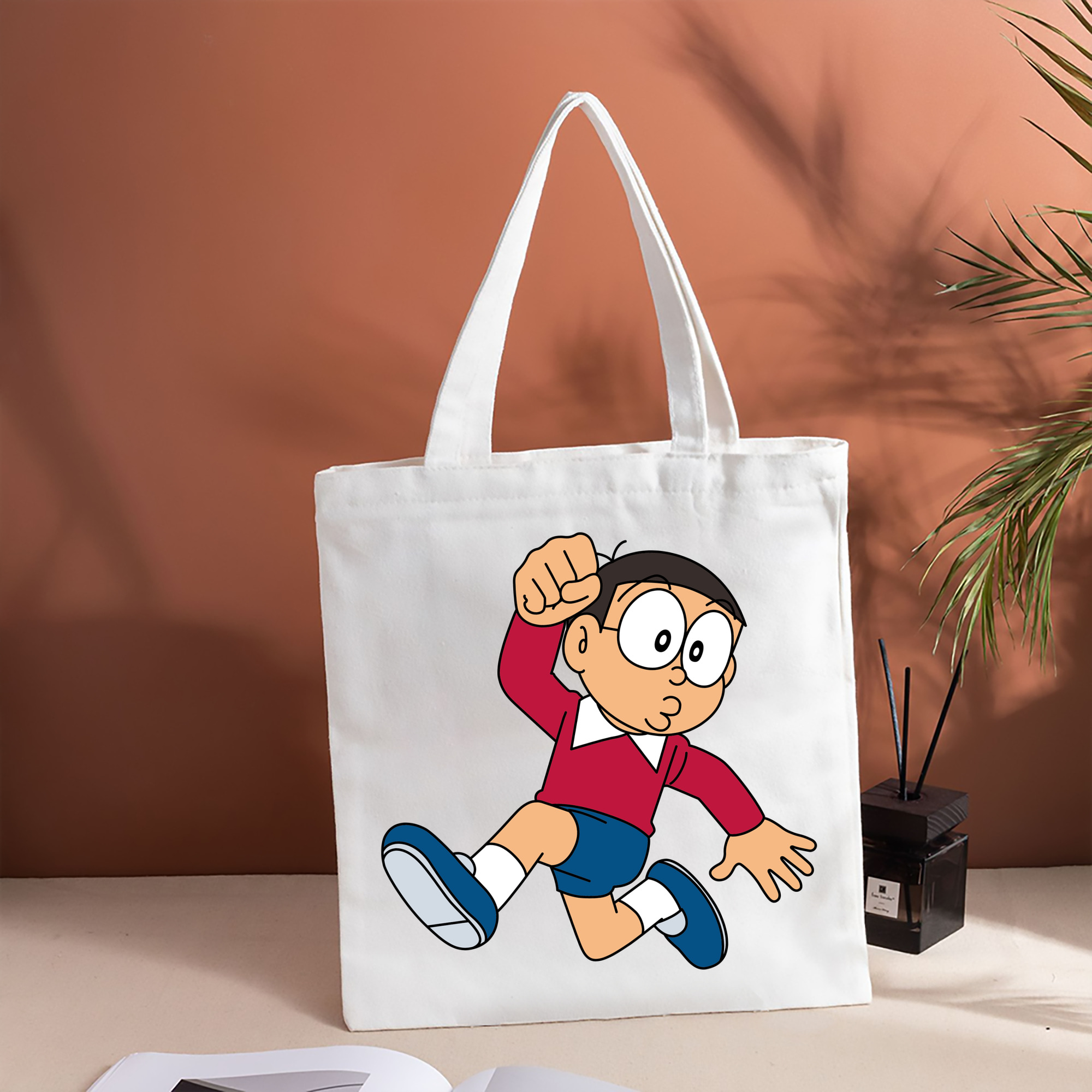 ドラえもん 野比 のび太 Doraemon Nobita Nobi 縦型キャンバス生地手提げバッグ　トートバッグ