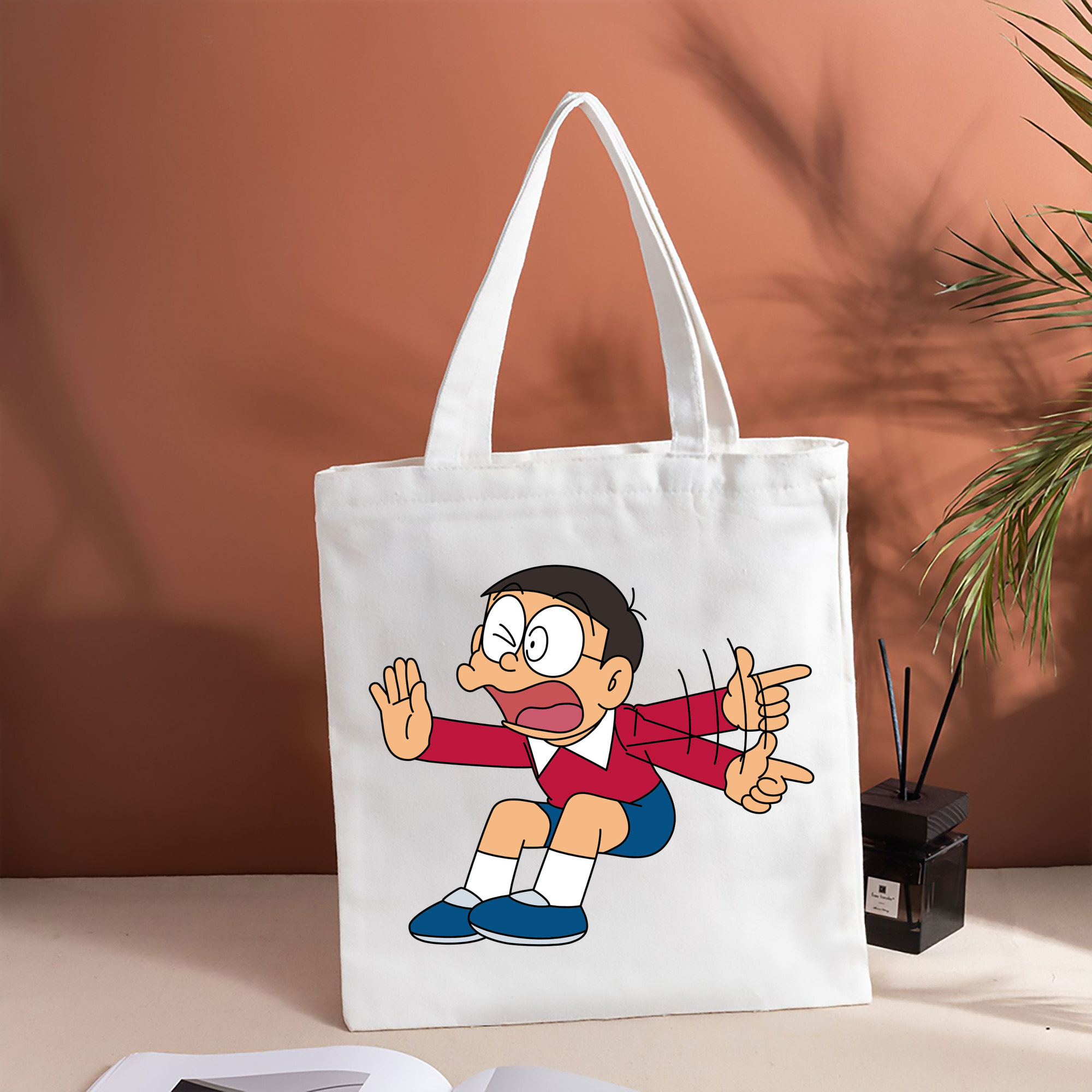 ドラえもん 野比 のび太 Doraemon Nobita Nobi 縦型キャンバス生地手提げバッグ　トートバッグ