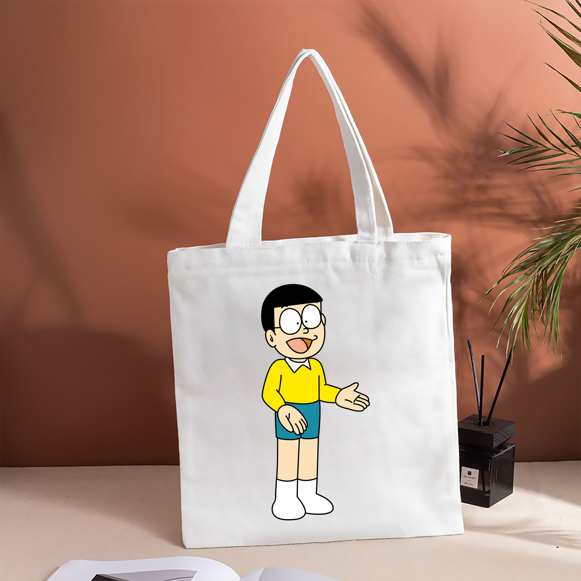 ドラえもん 野比 のび太 Doraemon Nobita Nobi 縦型キャンバス生地手提げバッグ　トートバッグ