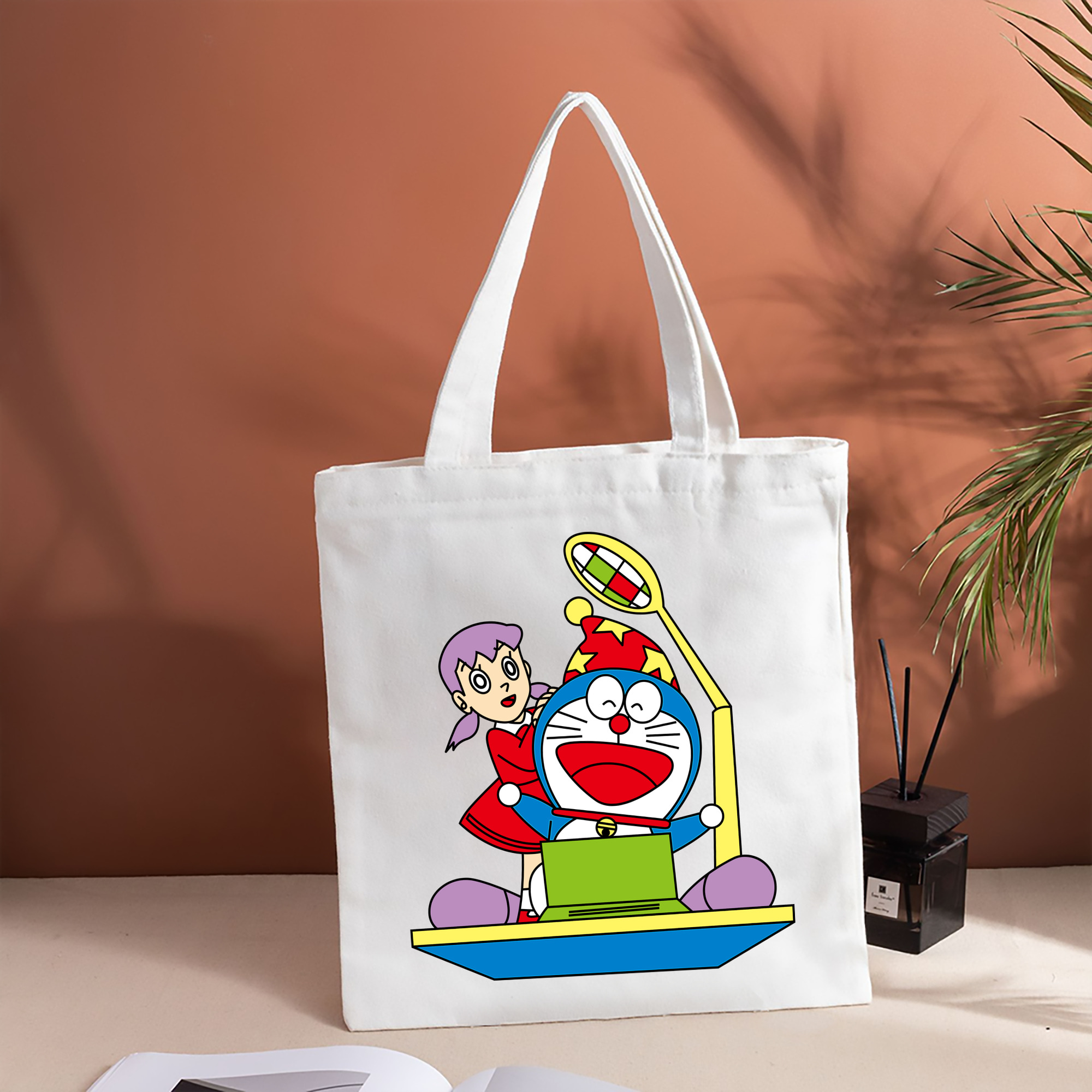 ドラえもん みなもと しずか Doraemon Shizuka Minamoto 縦型キャンバス生地手提げバッグ　トートバッグ