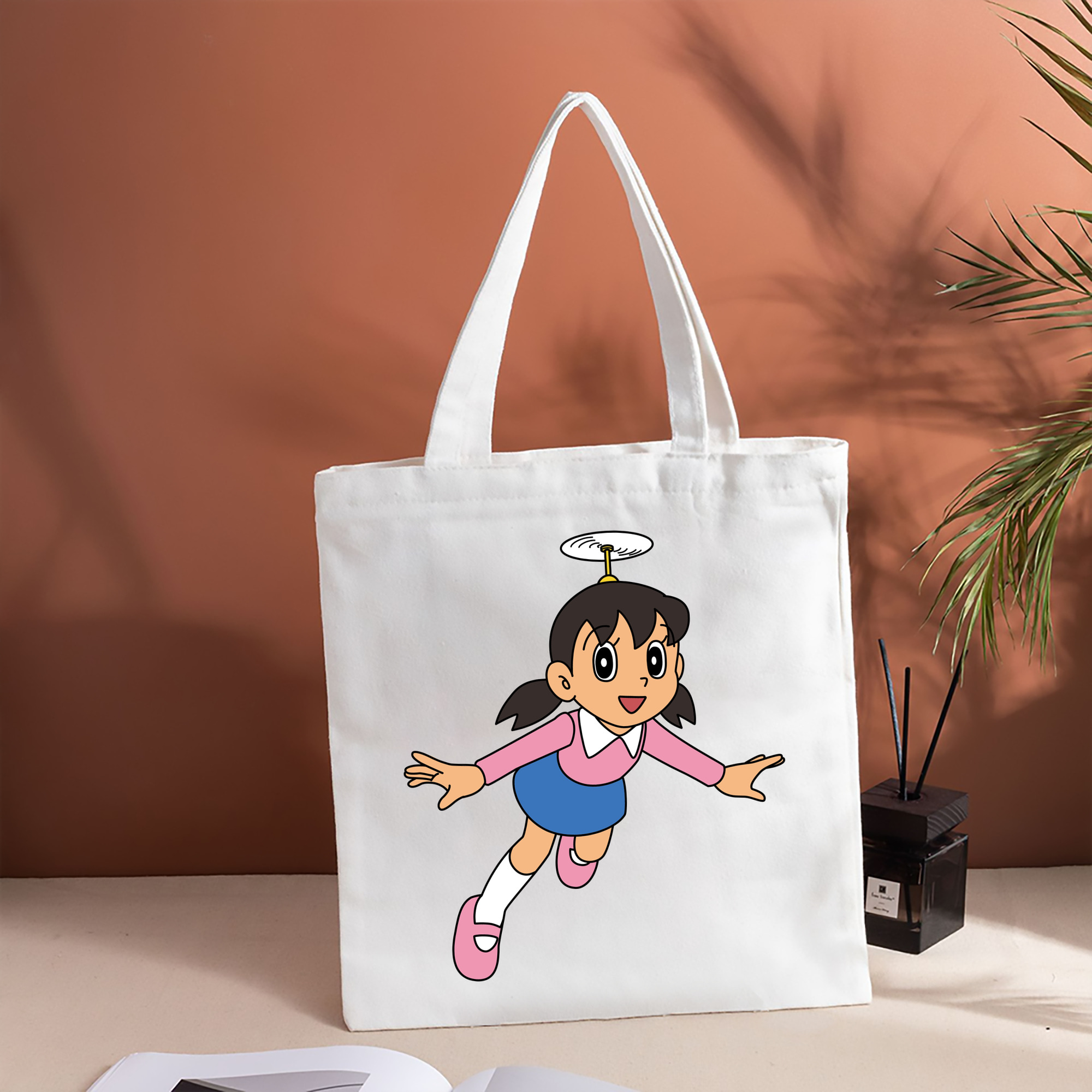 ドラえもん みなもと しずか Doraemon Shizuka Minamoto 縦型キャンバス生地手提げバッグ　トートバッグ