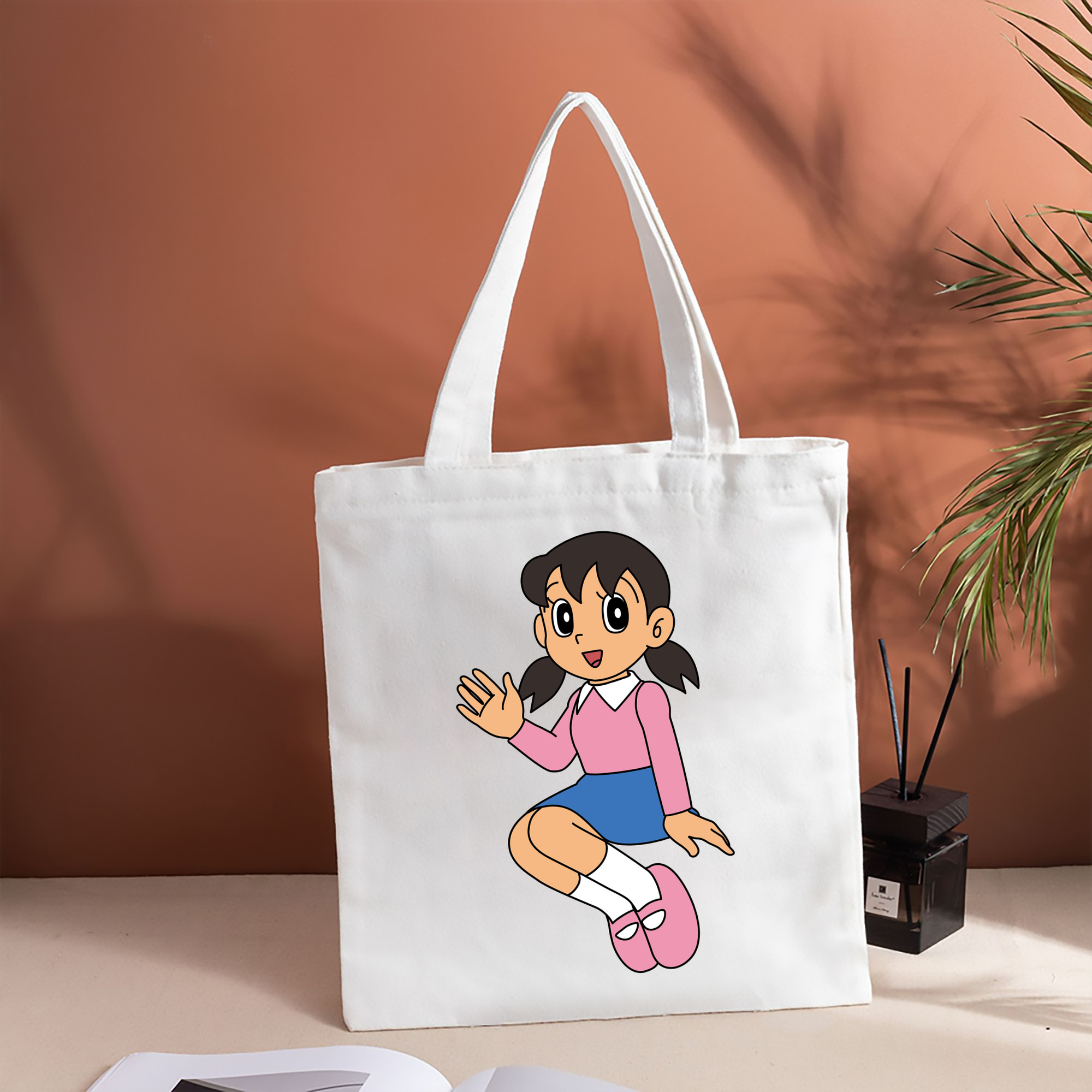 ドラえもん みなもと しずか Doraemon Shizuka Minamoto 縦型キャンバス生地手提げバッグ　トートバッグ