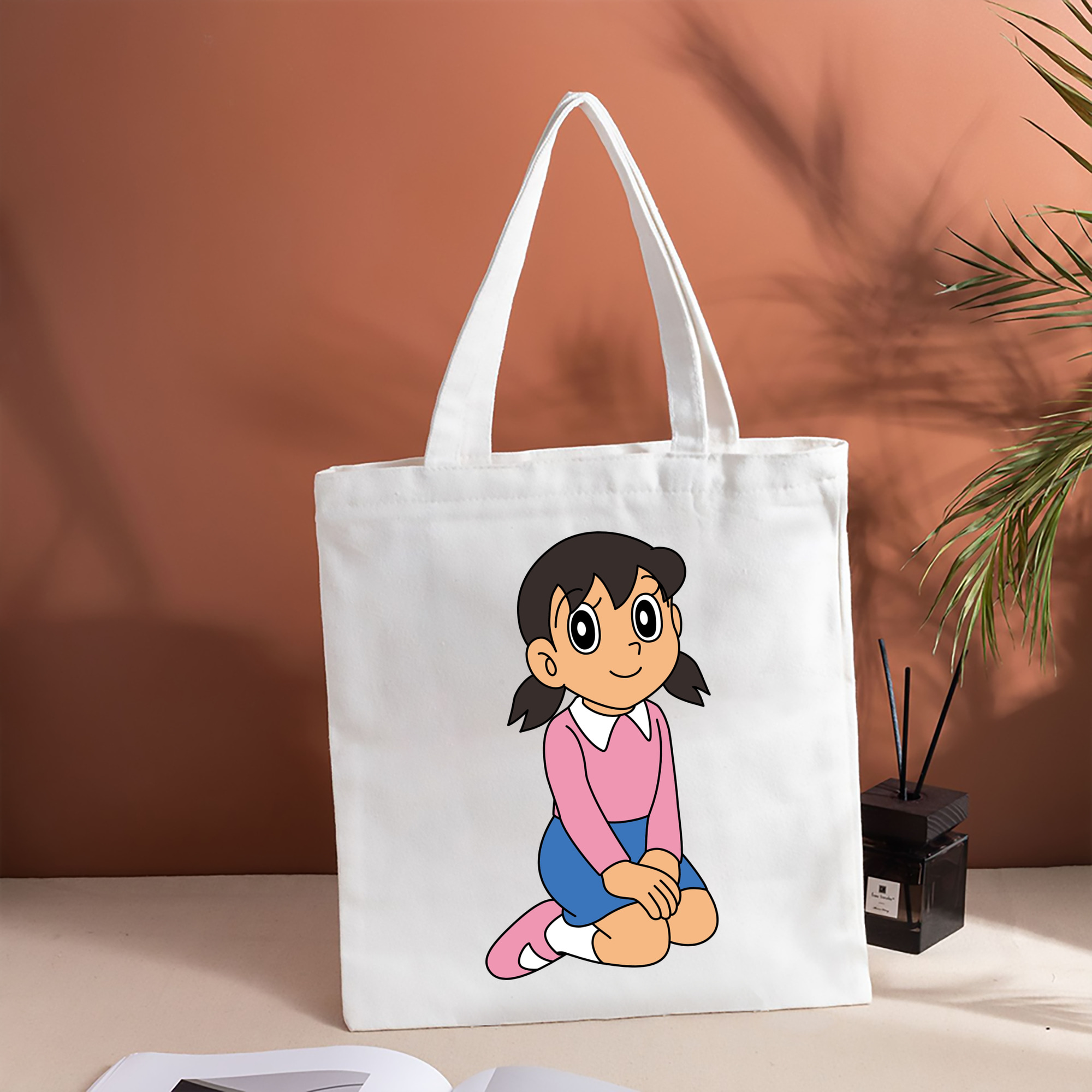 ドラえもん みなもと しずか Doraemon Shizuka Minamoto 縦型キャンバス生地手提げバッグ　トートバッグ