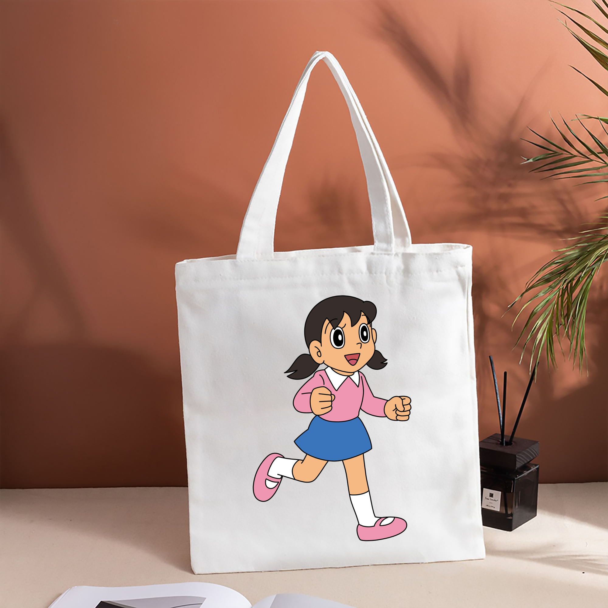 ドラえもん みなもと しずか Doraemon Shizuka Minamoto 縦型キャンバス生地手提げバッグ　トートバッグ