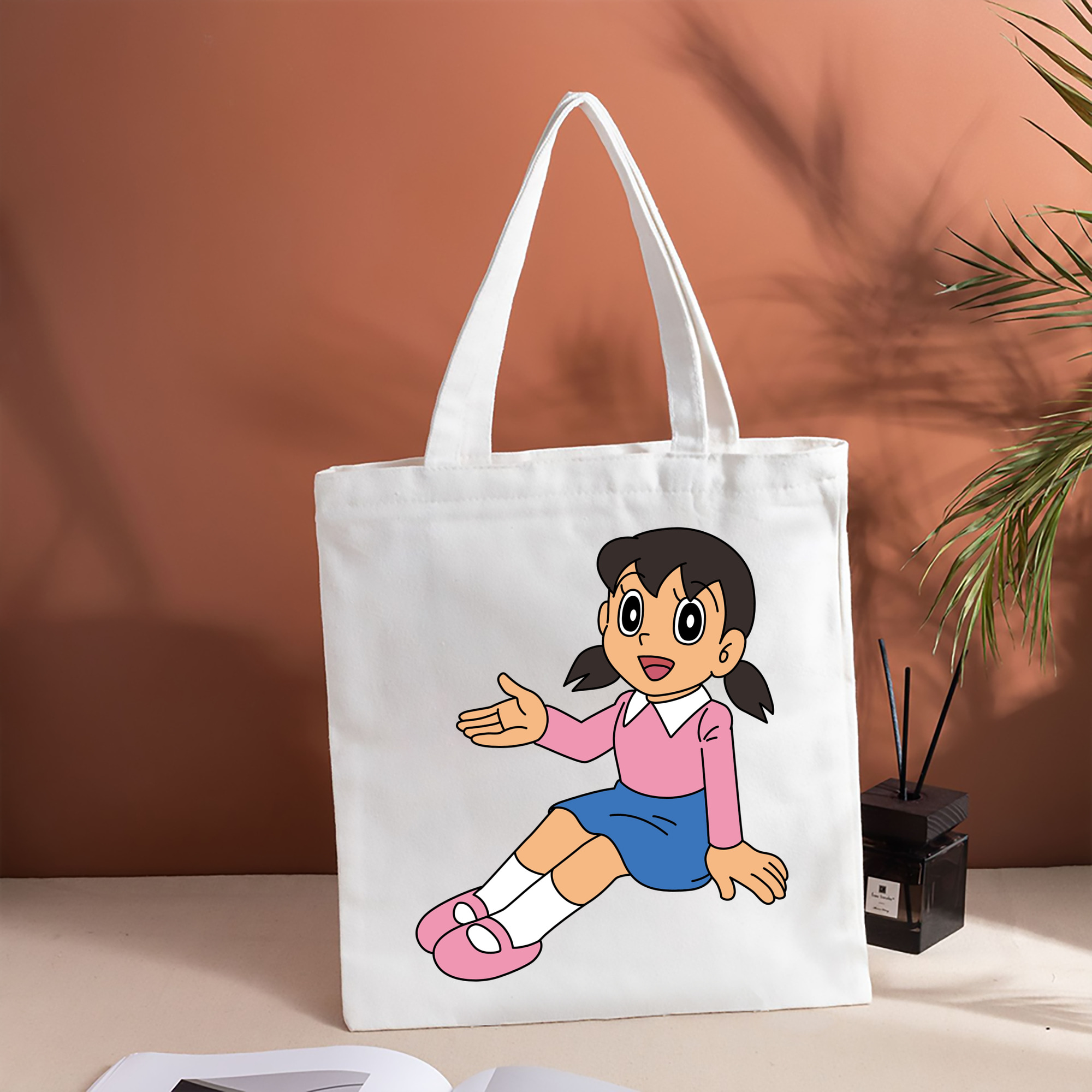 ドラえもん みなもと しずか Doraemon Shizuka Minamoto 縦型キャンバス生地手提げバッグ　トートバッグ