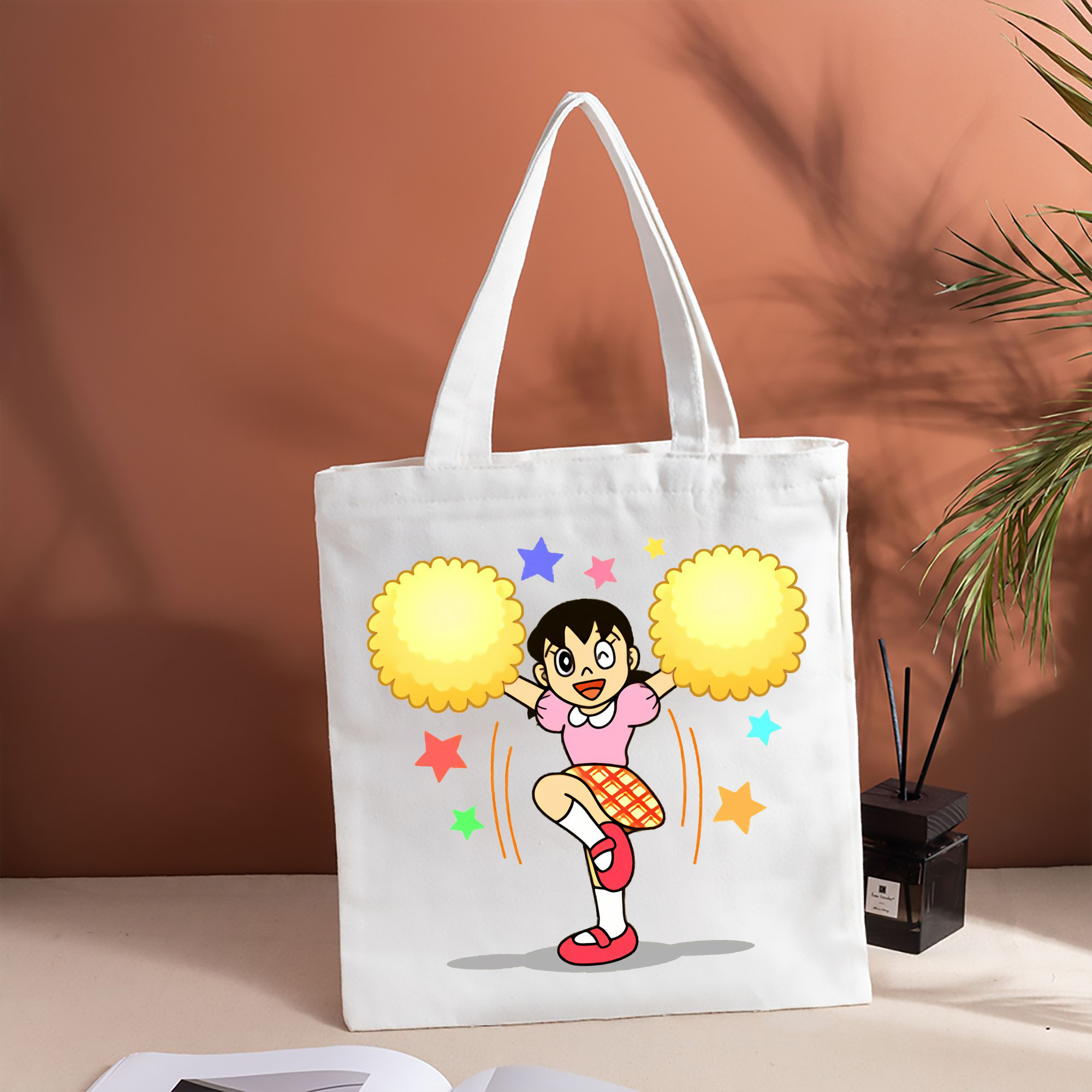ドラえもん みなもと しずか Doraemon Shizuka Minamoto 縦型キャンバス生地手提げバッグ　トートバッグ