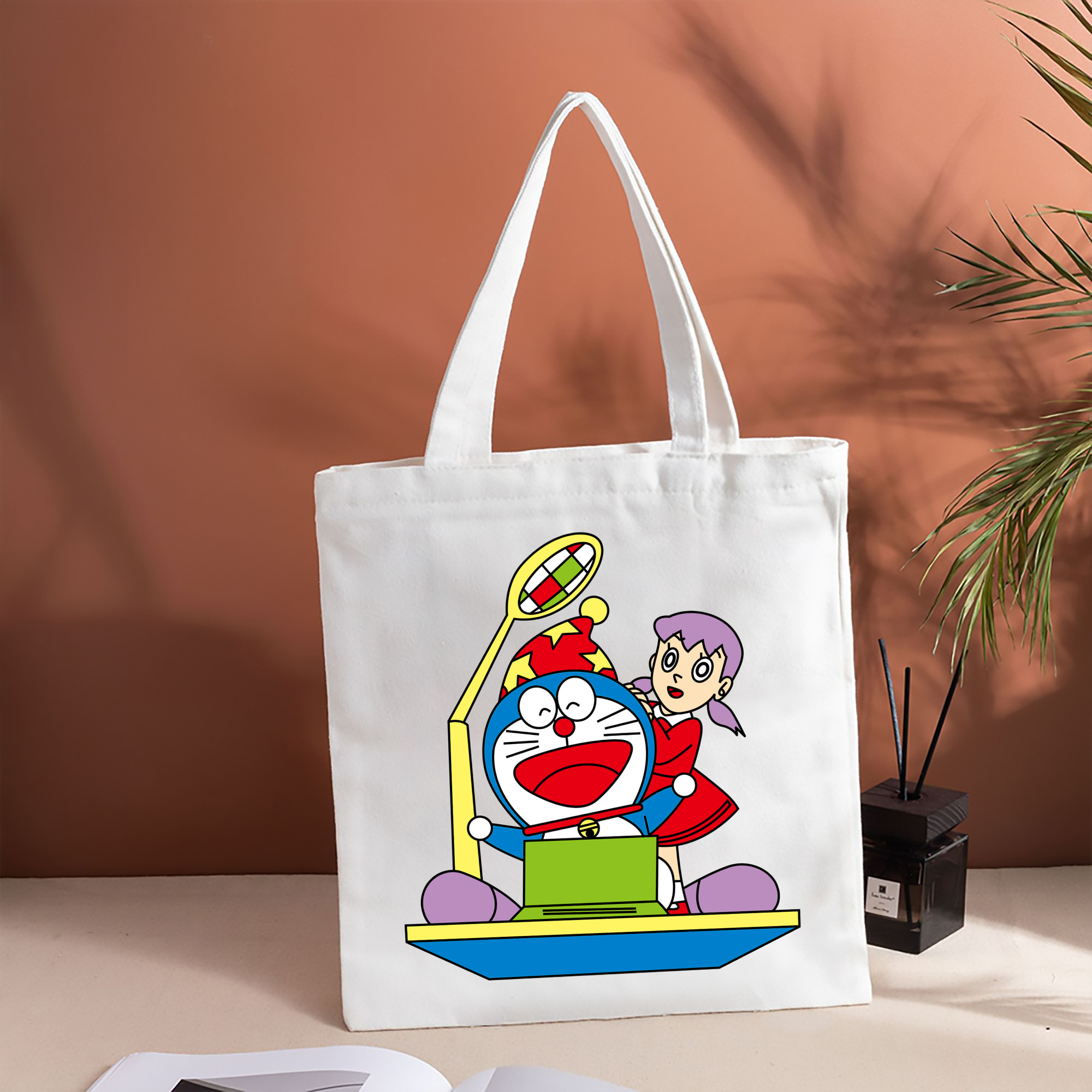 ドラえもん みなもと しずか Doraemon Shizuka Minamoto 縦型キャンバス生地手提げバッグ　トートバッグ