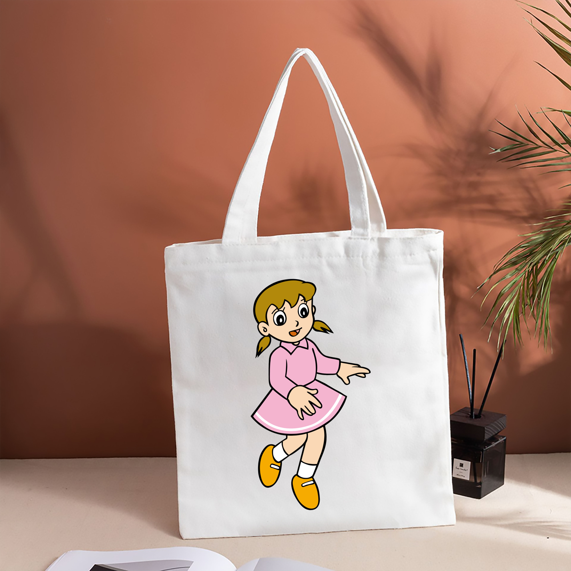ドラえもん みなもと しずか Doraemon Shizuka Minamoto 縦型キャンバス生地手提げバッグ　トートバッグ