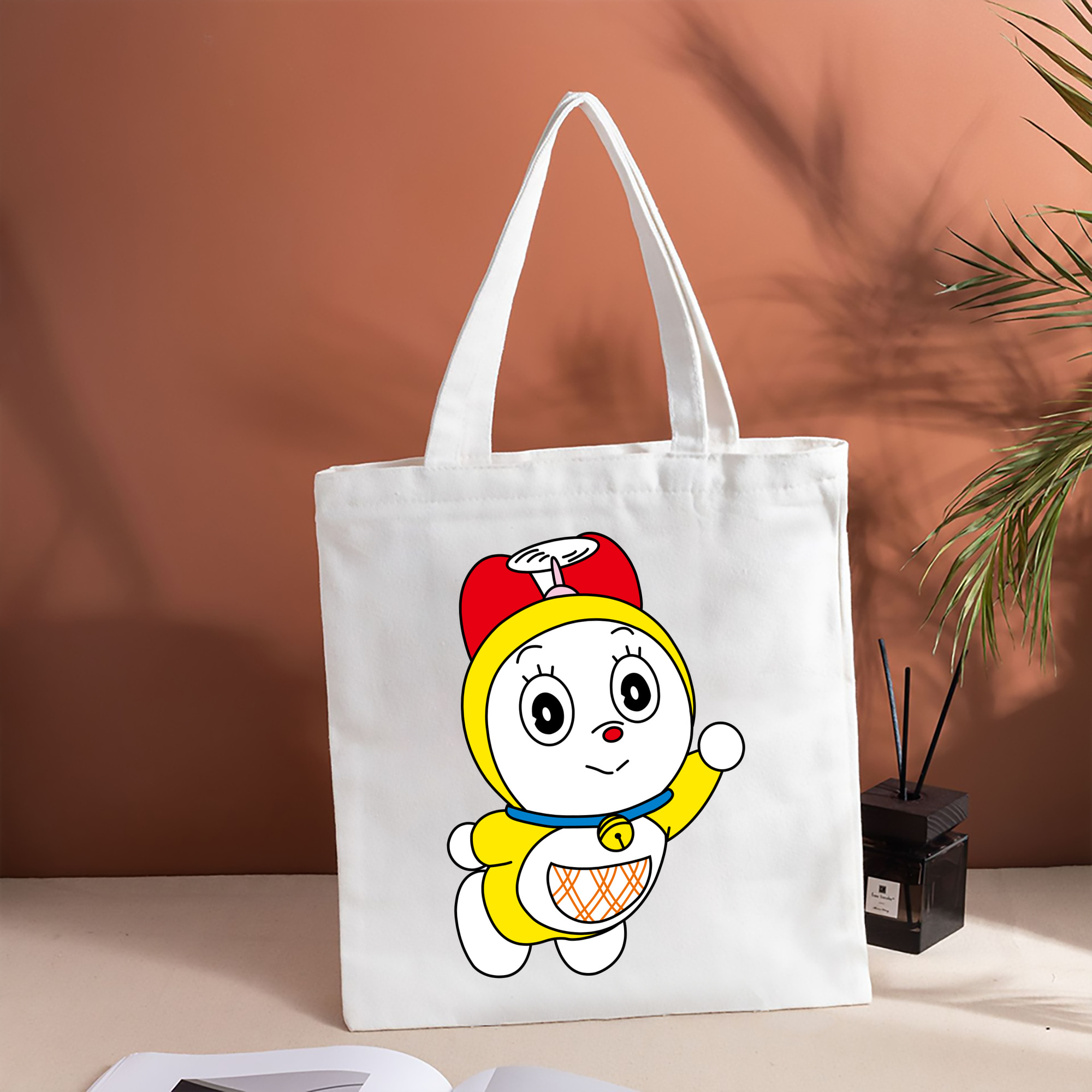 ドラえもん ドラミ Doraemon Dorami 縦型キャンバス生地手提げバッグ　トートバッグ