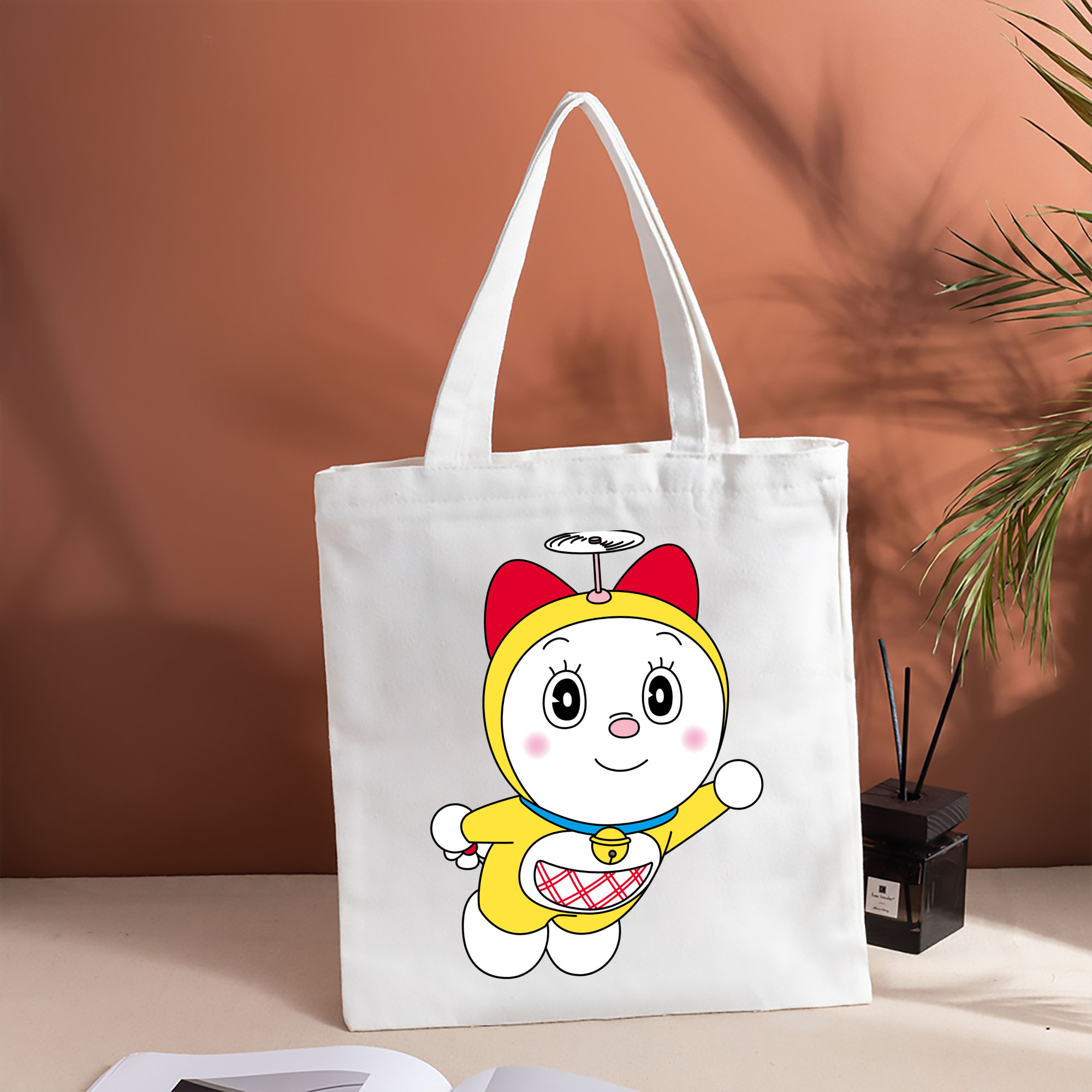 ドラえもん ドラミ Doraemon Dorami 縦型キャンバス生地手提げバッグ　トートバッグ