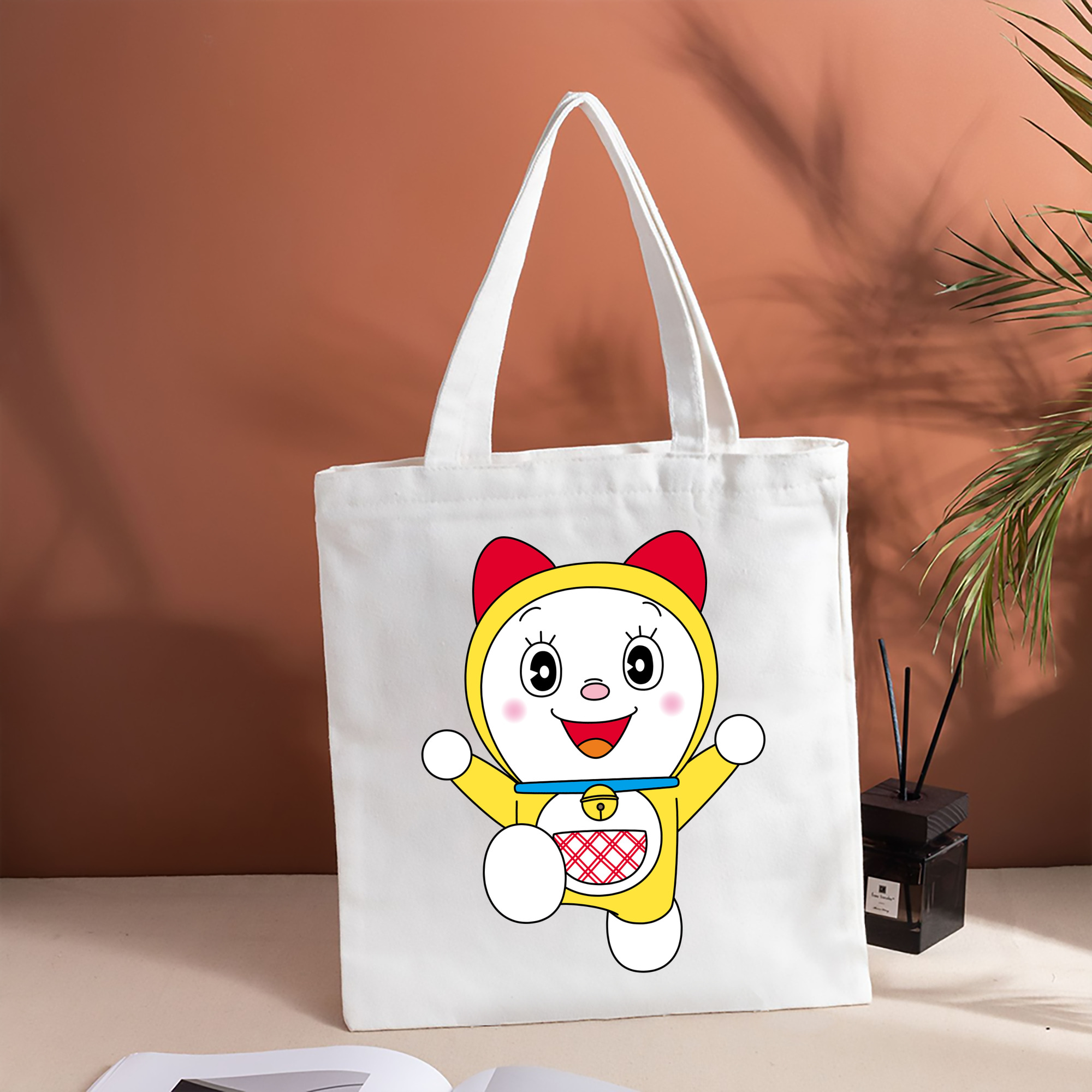 ドラえもん ドラミ Doraemon Dorami 縦型キャンバス生地手提げバッグ　トートバッグ