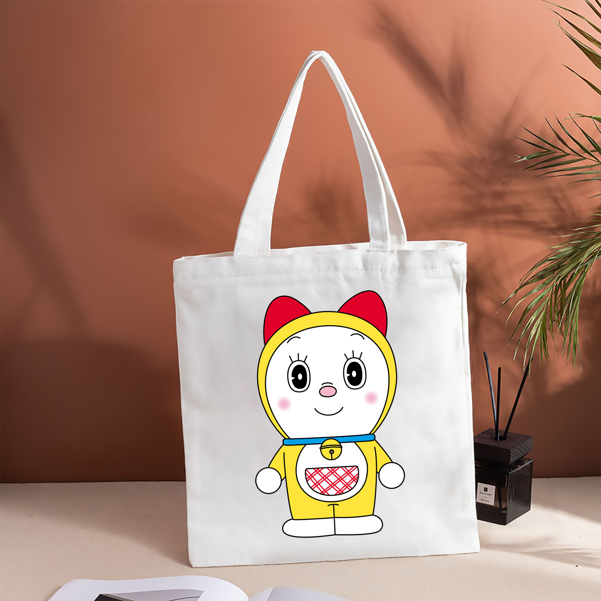ドラえもん ドラミ Doraemon Dorami 縦型キャンバス生地手提げバッグ　トートバッグ