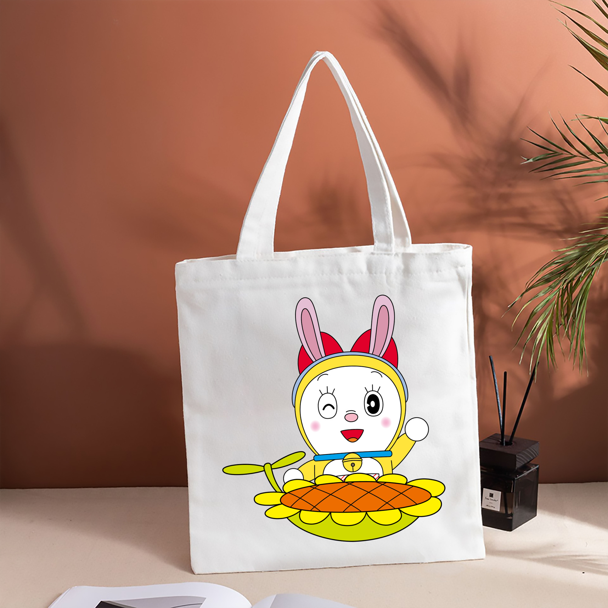 ドラえもん ドラミ Doraemon Dorami 縦型キャンバス生地手提げバッグ　トートバッグ