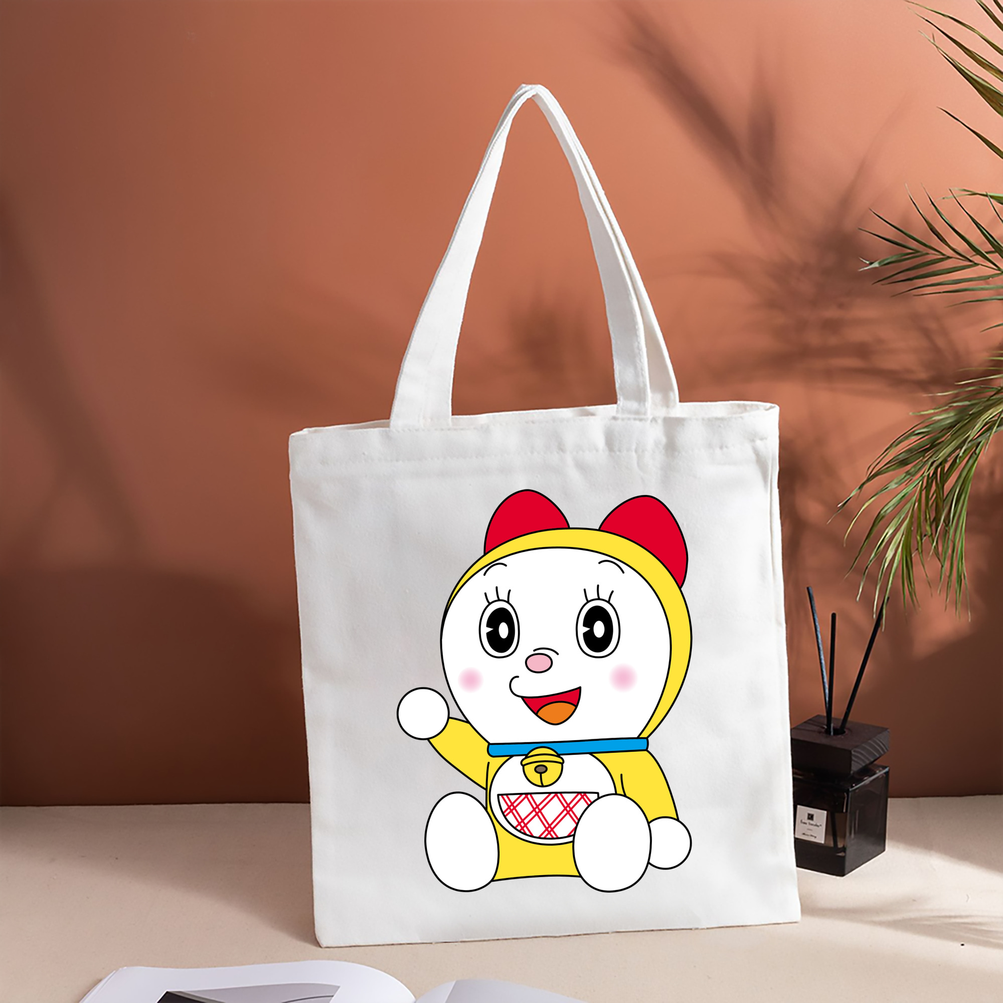 ドラえもん ドラミ Doraemon Dorami 縦型キャンバス生地手提げバッグ　トートバッグ