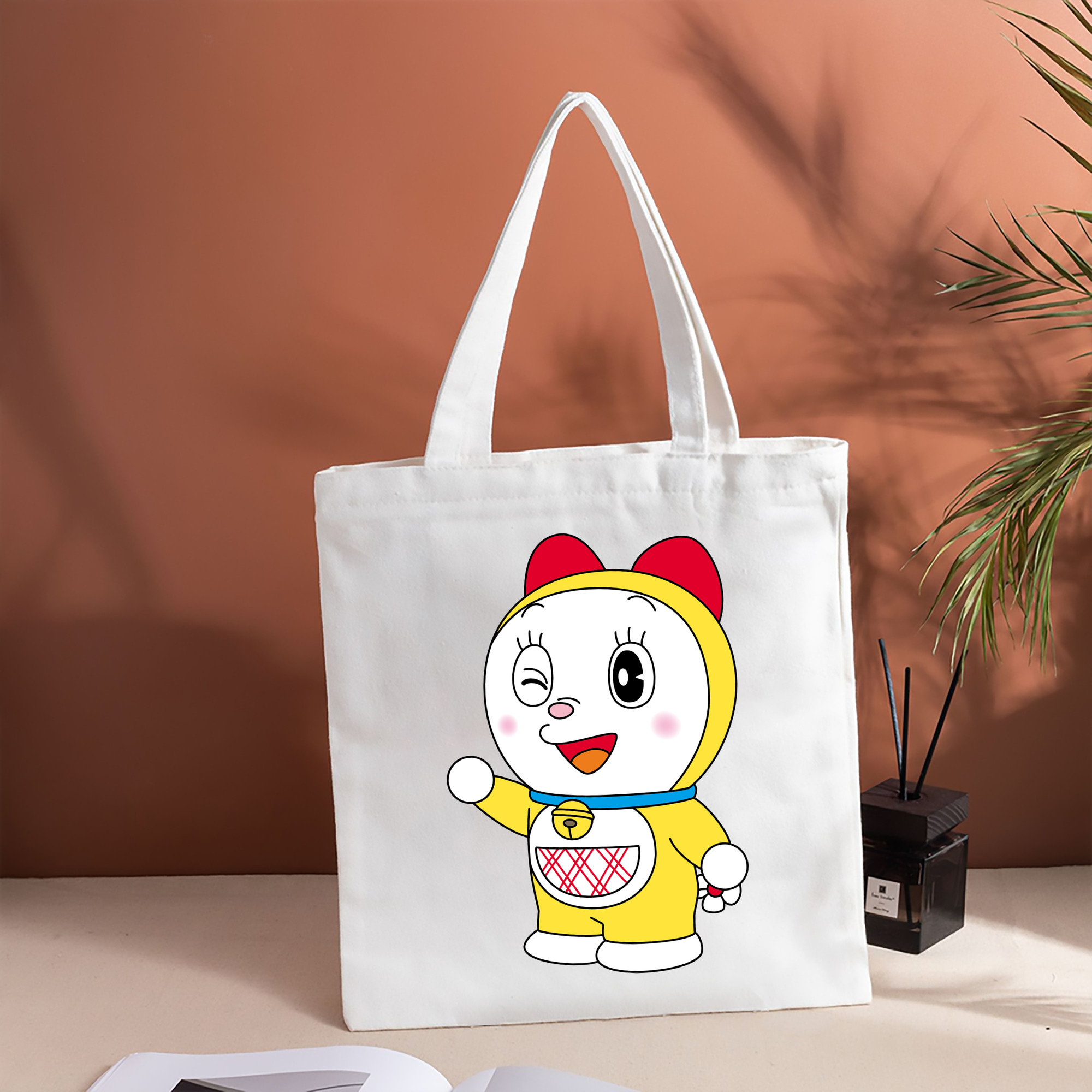 ドラえもん ドラミ Doraemon Dorami 縦型キャンバス生地手提げバッグ　トートバッグ