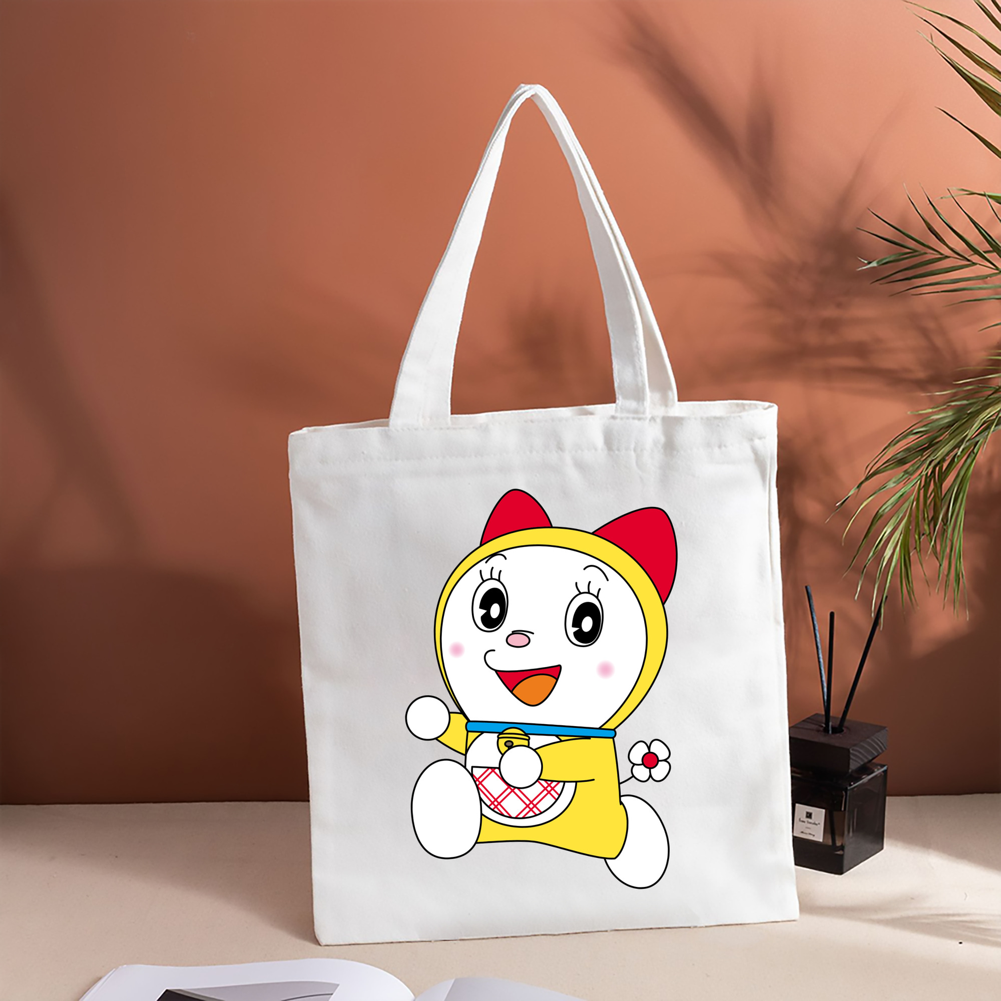 ドラえもん ドラミ Doraemon Dorami 縦型キャンバス生地手提げバッグ　トートバッグ