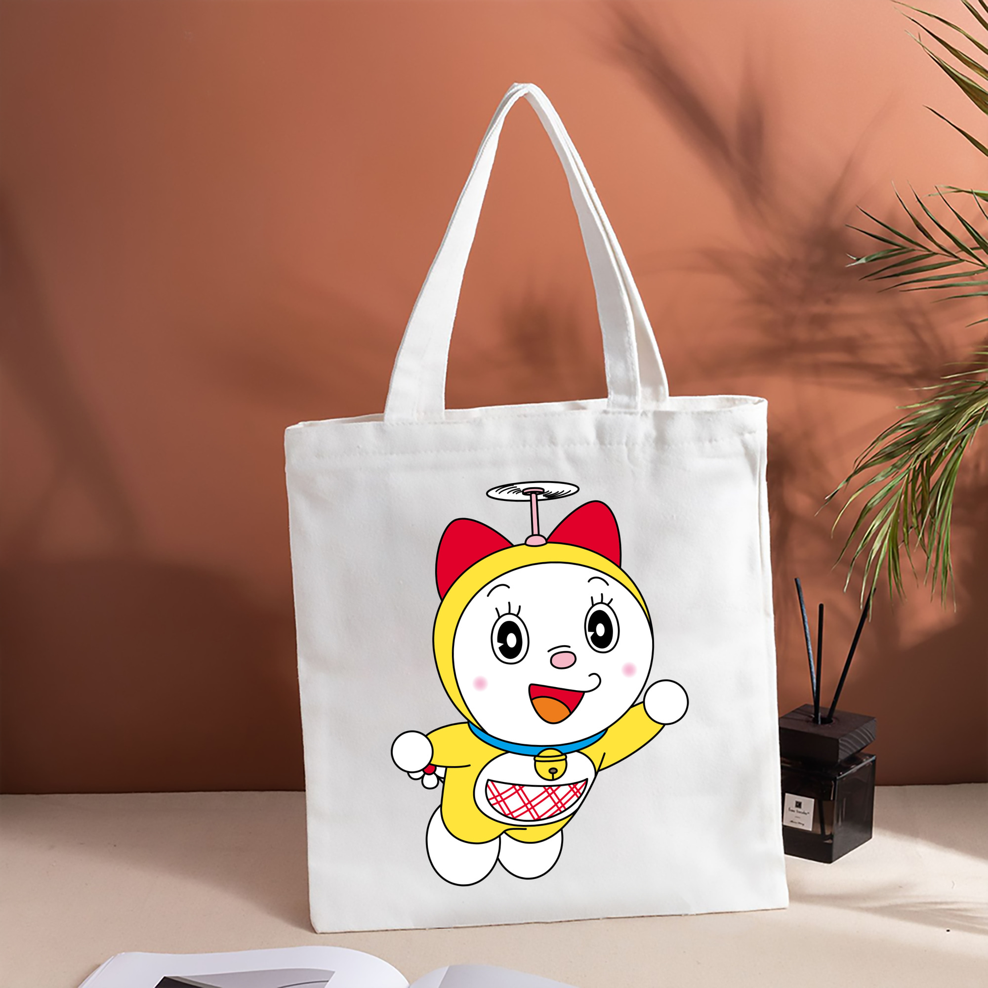 ドラえもん ドラミ Doraemon Dorami 縦型キャンバス生地手提げバッグ　トートバッグ