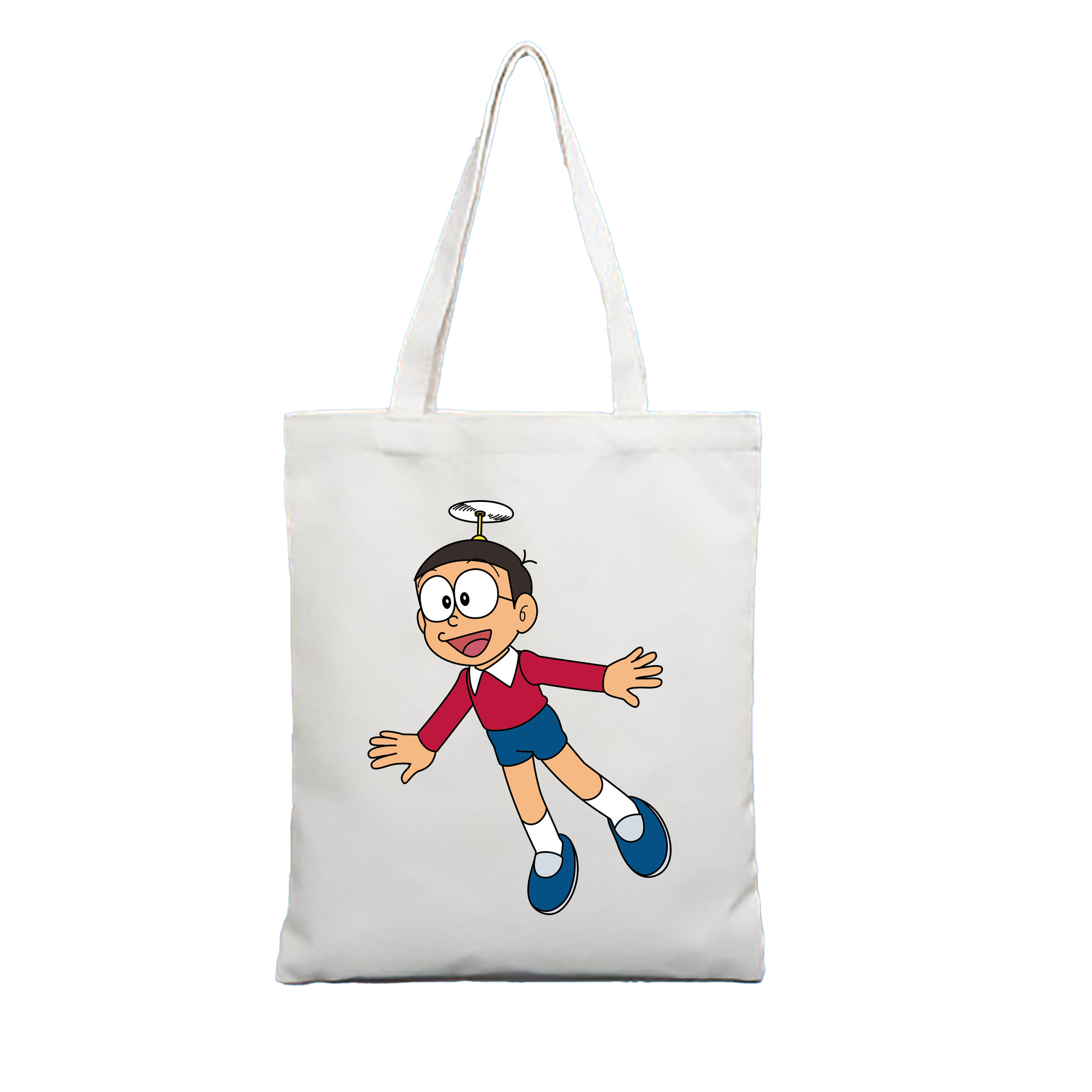 （画像用） ドラえもん 野比 のび太 Doraemon Nobita Nobi 縦型キャンバス生地手提げバッグ　トートバッグ