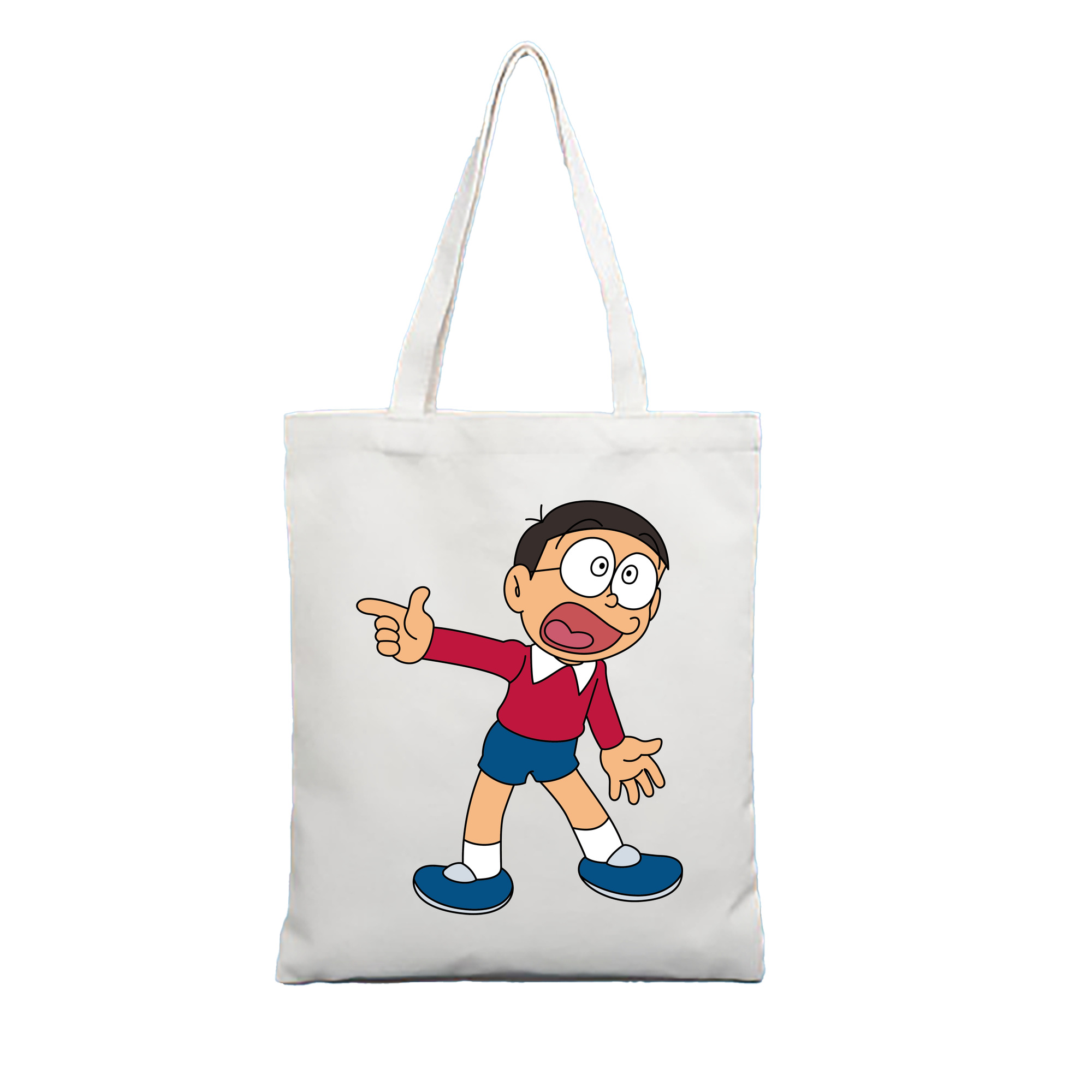 （画像用） ドラえもん 野比 のび太 Doraemon Nobita Nobi 縦型キャンバス生地手提げバッグ　トートバッグ