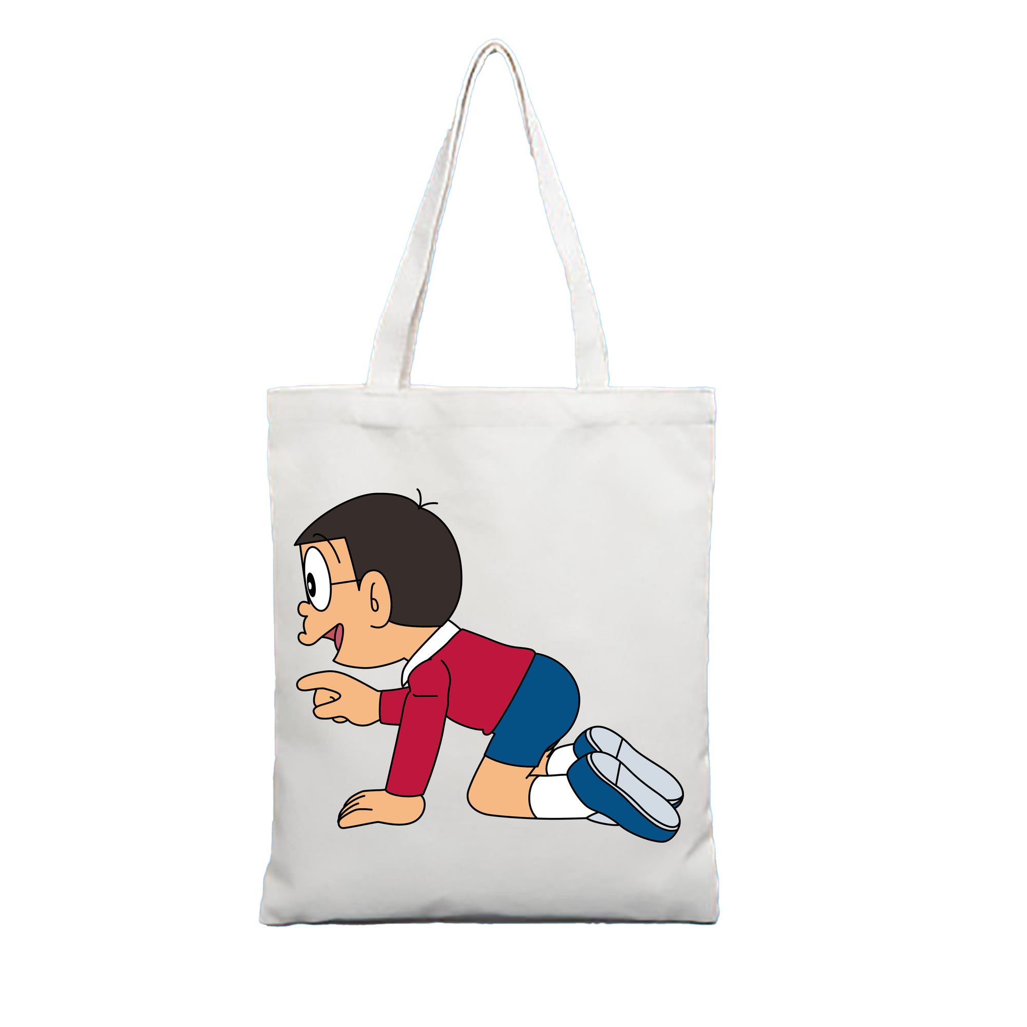 （画像用） ドラえもん 野比 のび太 Doraemon Nobita Nobi 縦型キャンバス生地手提げバッグ　トートバッグ