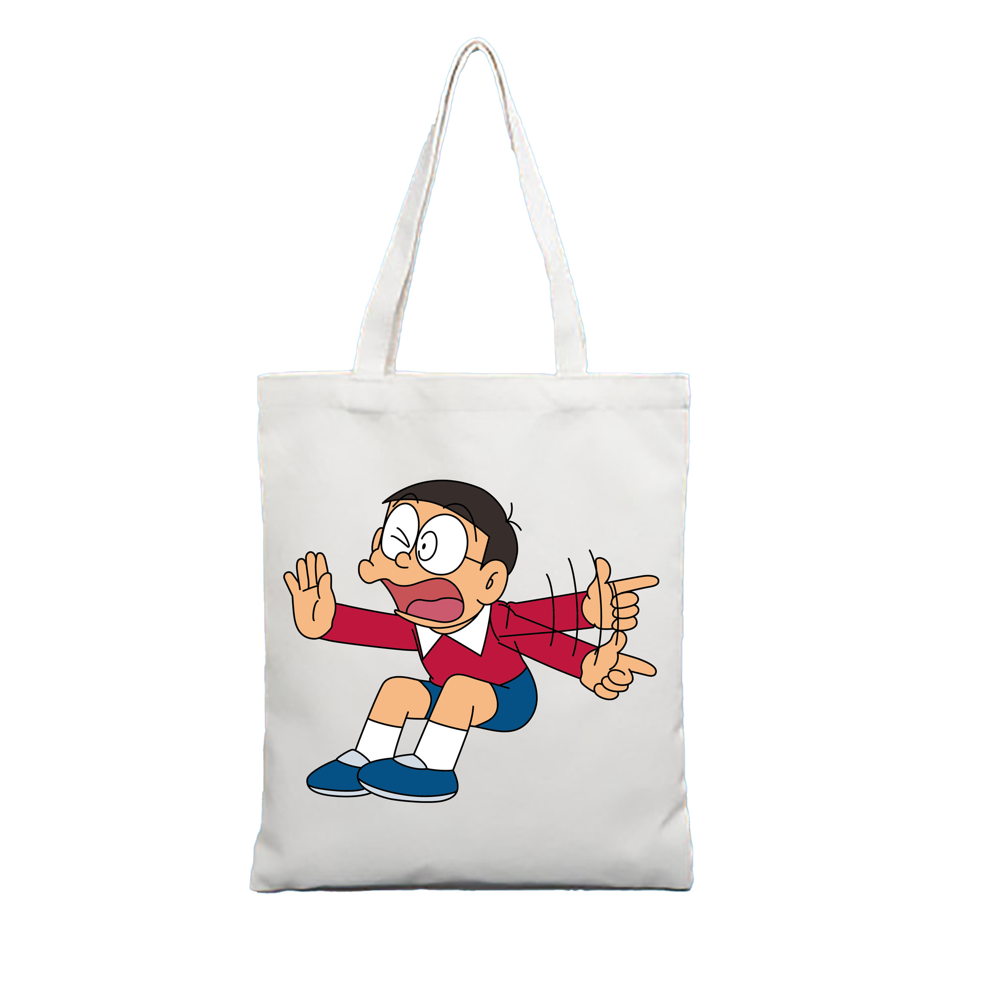 （画像用） ドラえもん 野比 のび太 Doraemon Nobita Nobi 縦型キャンバス生地手提げバッグ　トートバッグ