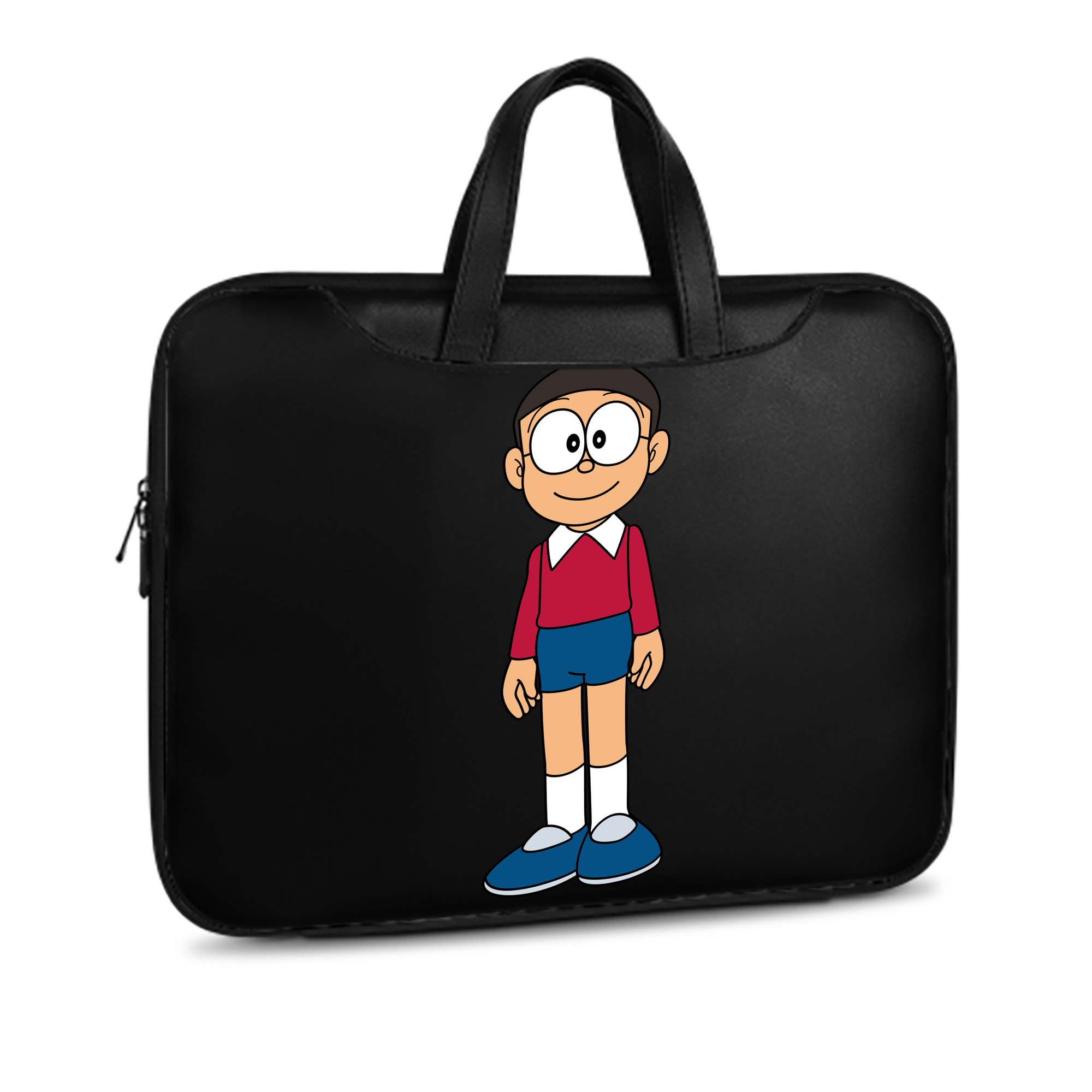 （画像用） ドラえもん 野比 のび太 Doraemon Nobita Nobi レザーラップトップバッグ　ノートパソコンケース