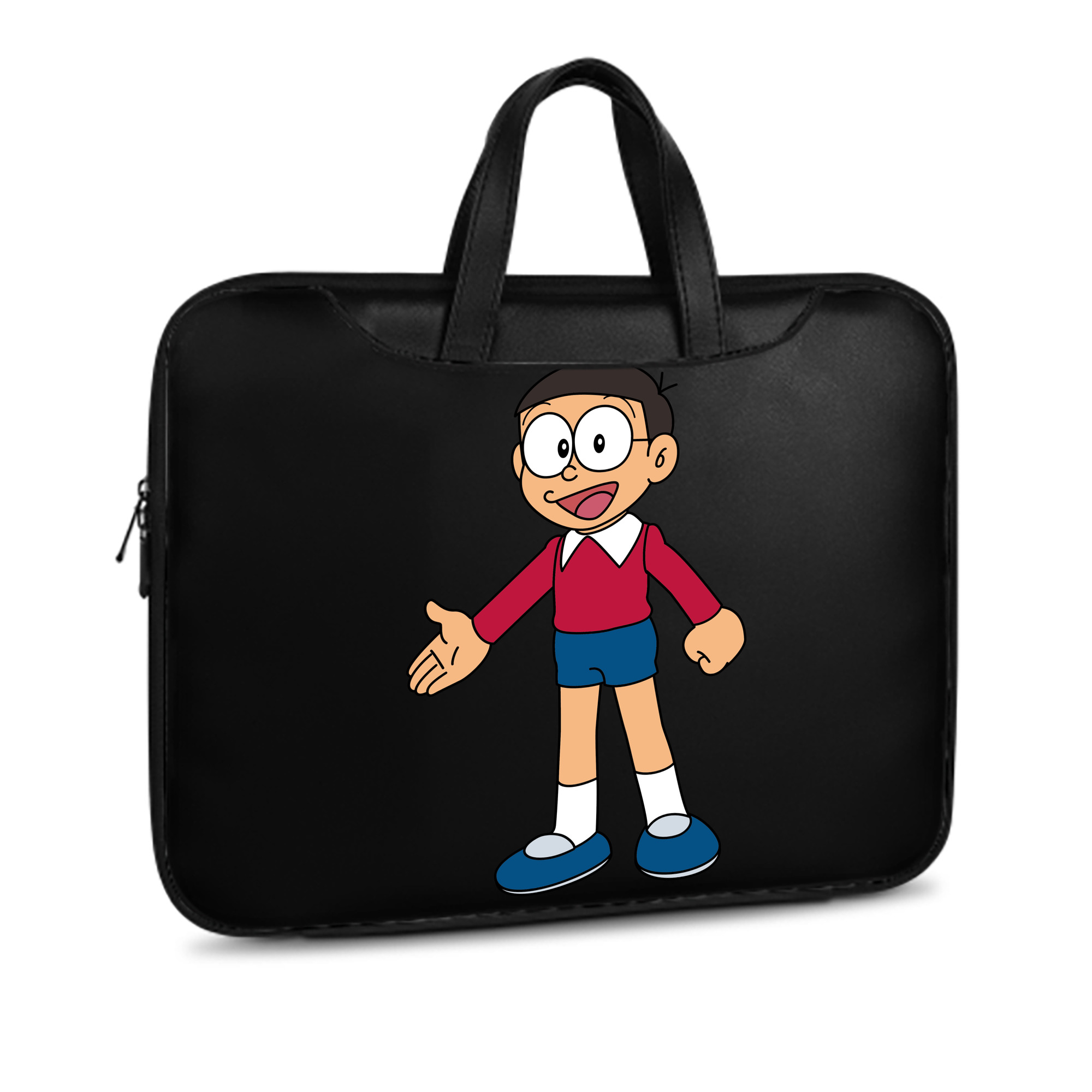 （画像用） ドラえもん 野比 のび太 Doraemon Nobita Nobi レザーラップトップバッグ　ノートパソコンケース