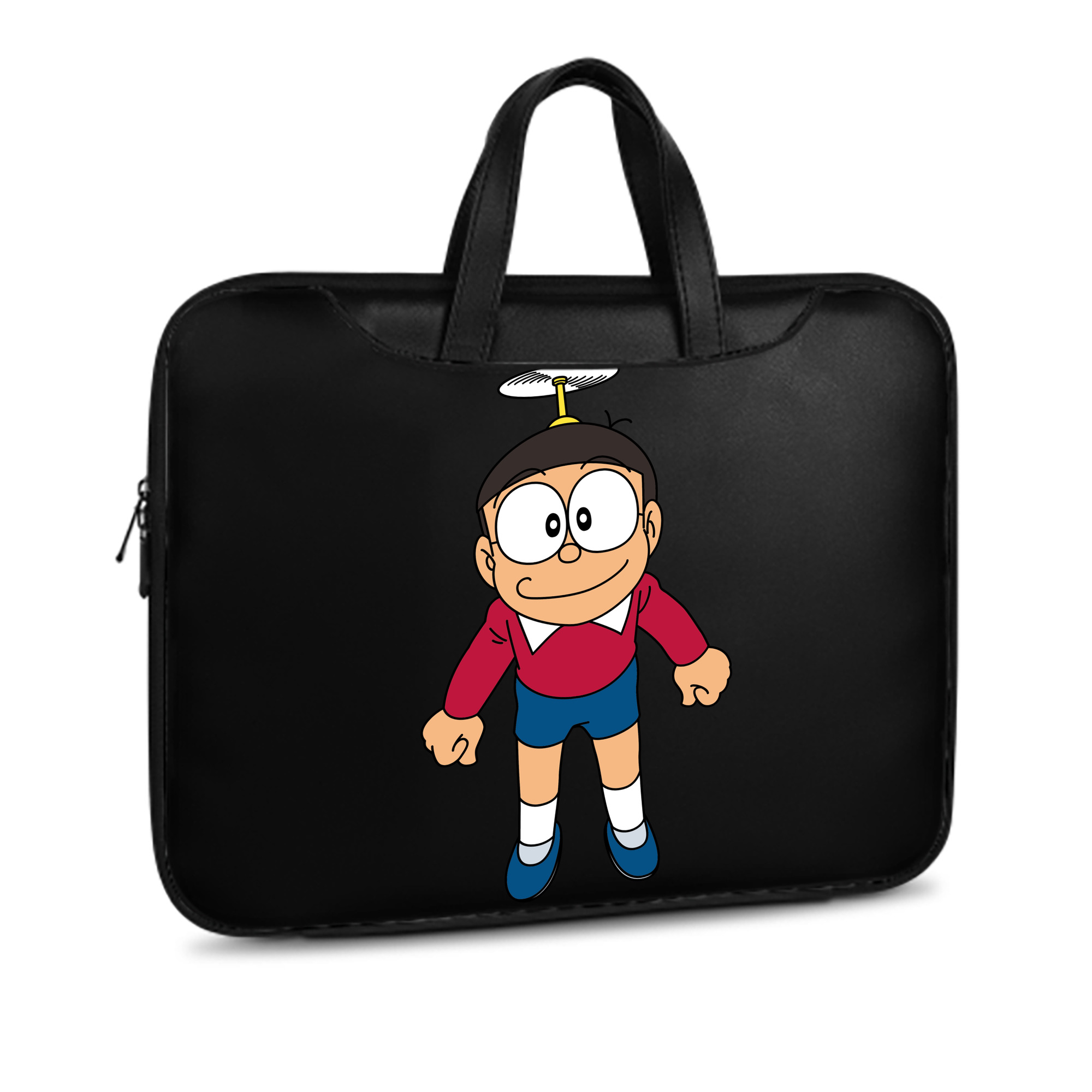 （画像用） ドラえもん 野比 のび太 Doraemon Nobita Nobi レザーラップトップバッグ　ノートパソコンケース