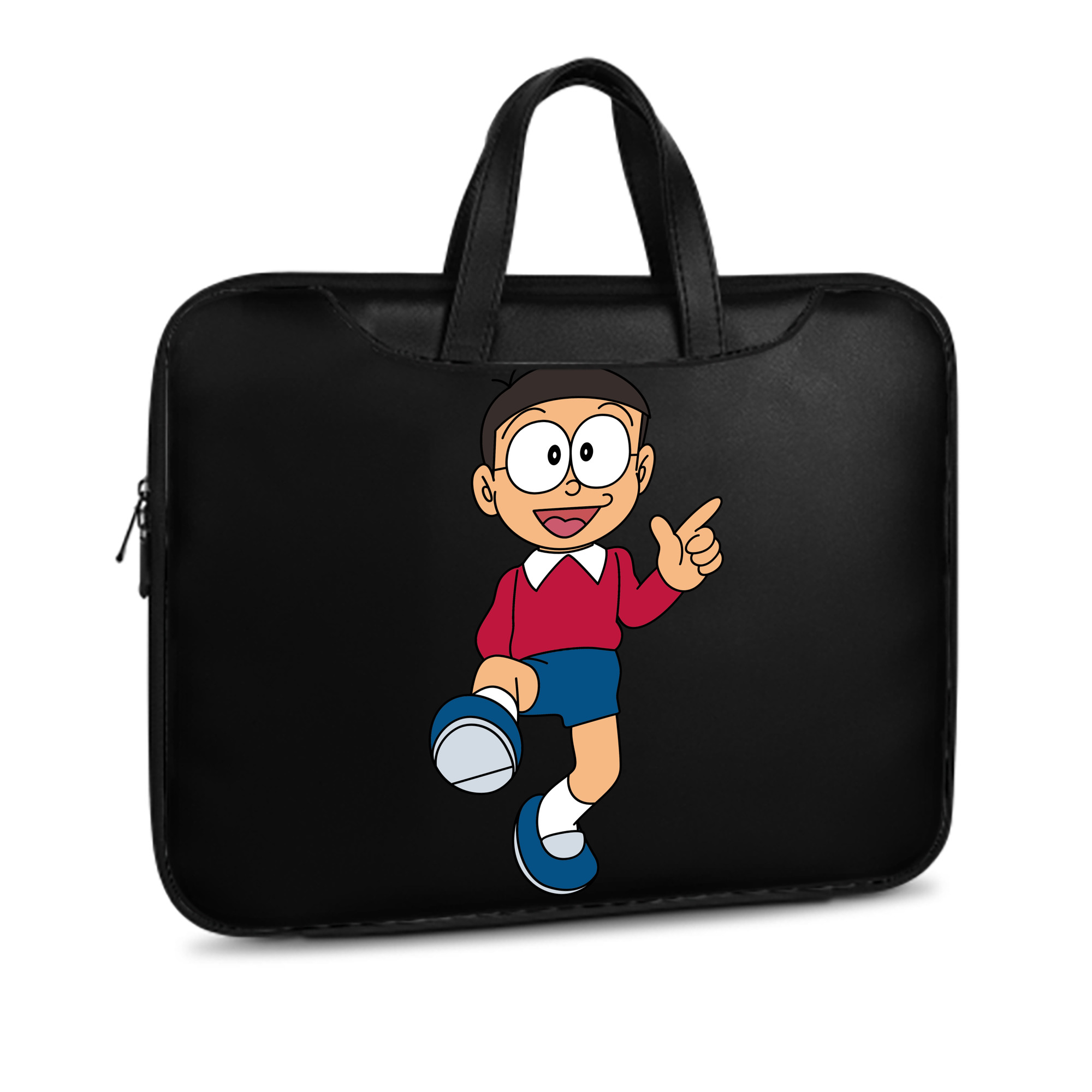 （画像用） ドラえもん 野比 のび太 Doraemon Nobita Nobi レザーラップトップバッグ　ノートパソコンケース