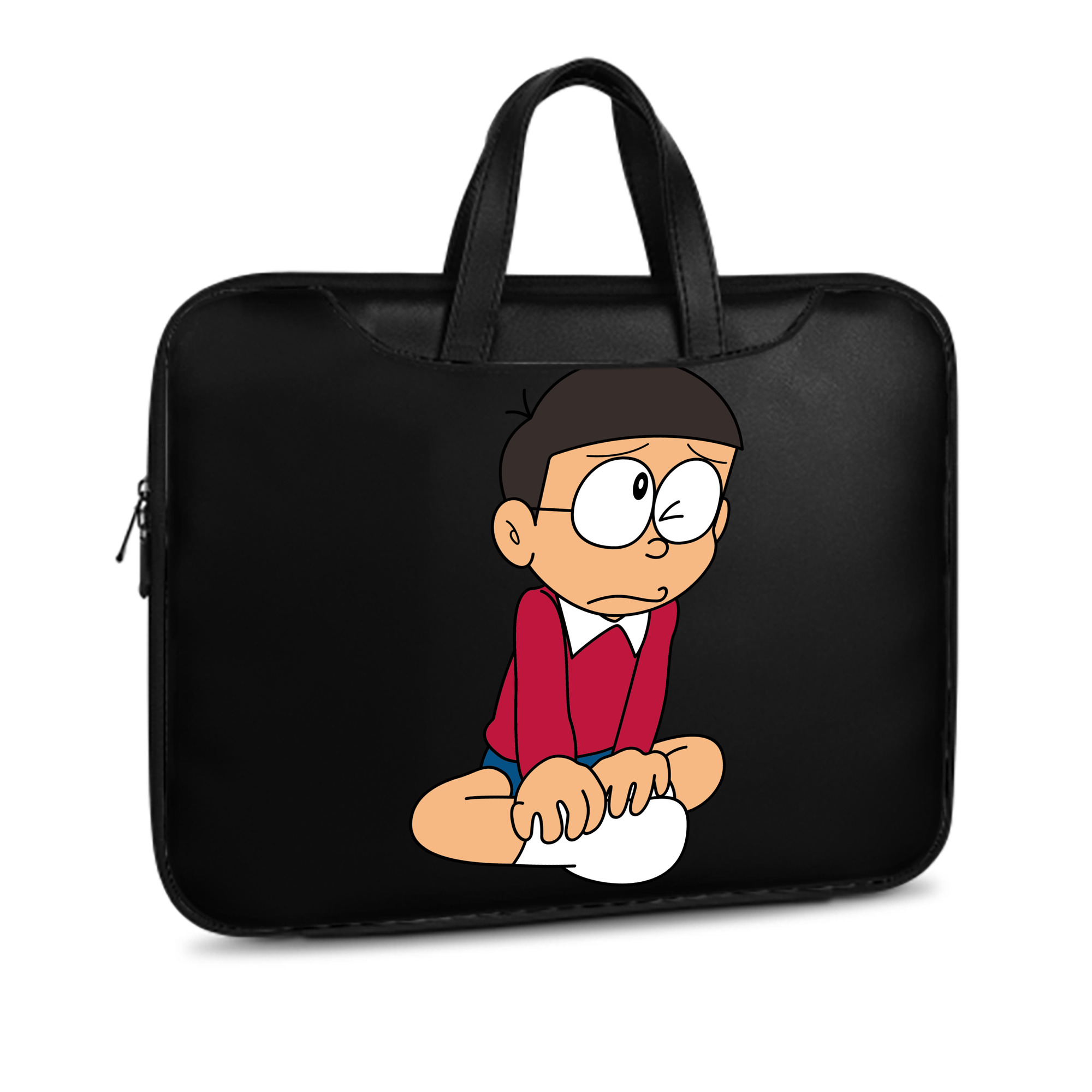 （画像用） ドラえもん 野比 のび太 Doraemon Nobita Nobi レザーラップトップバッグ　ノートパソコンケース