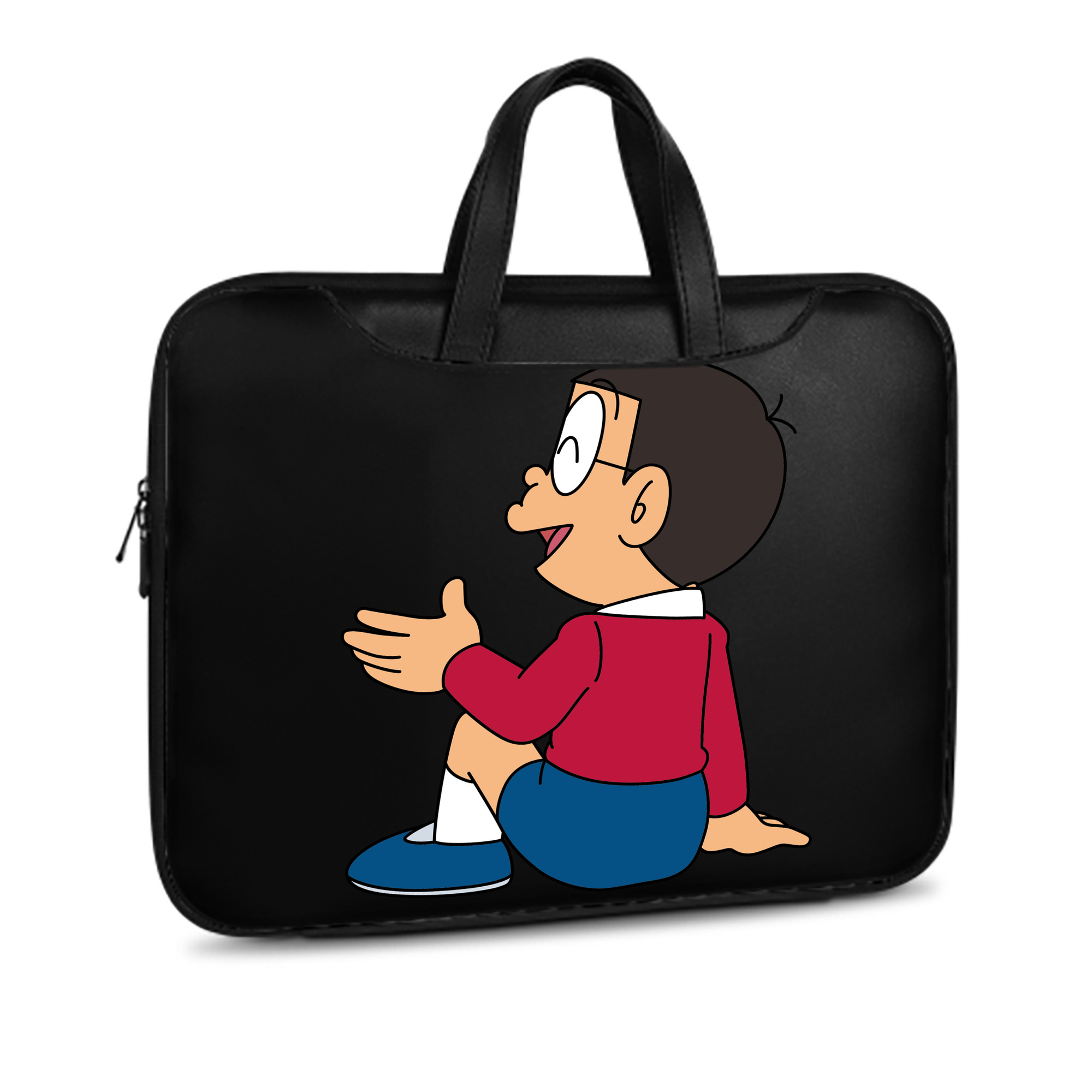 （画像用） ドラえもん 野比 のび太 Doraemon Nobita Nobi レザーラップトップバッグ　ノートパソコンケース