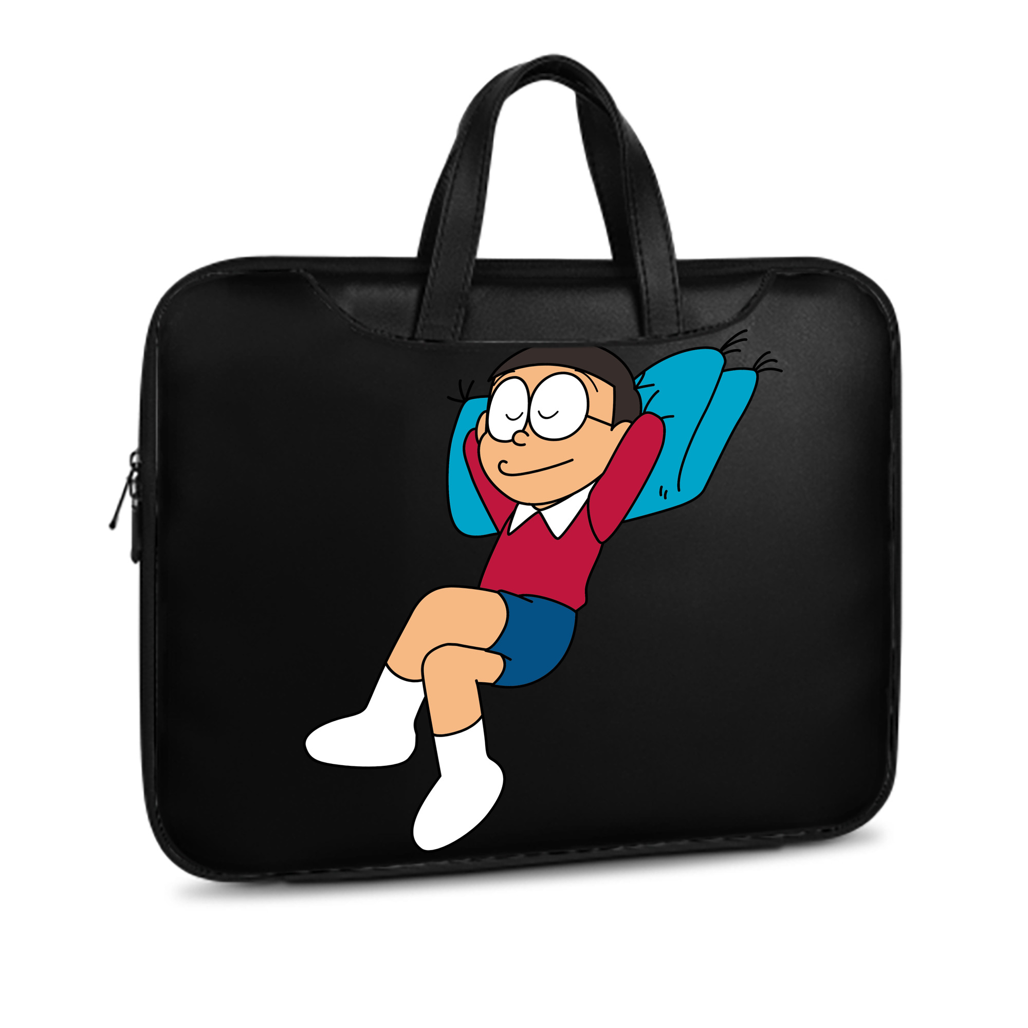 （画像用） ドラえもん 野比 のび太 Doraemon Nobita Nobi レザーラップトップバッグ　ノートパソコンケース