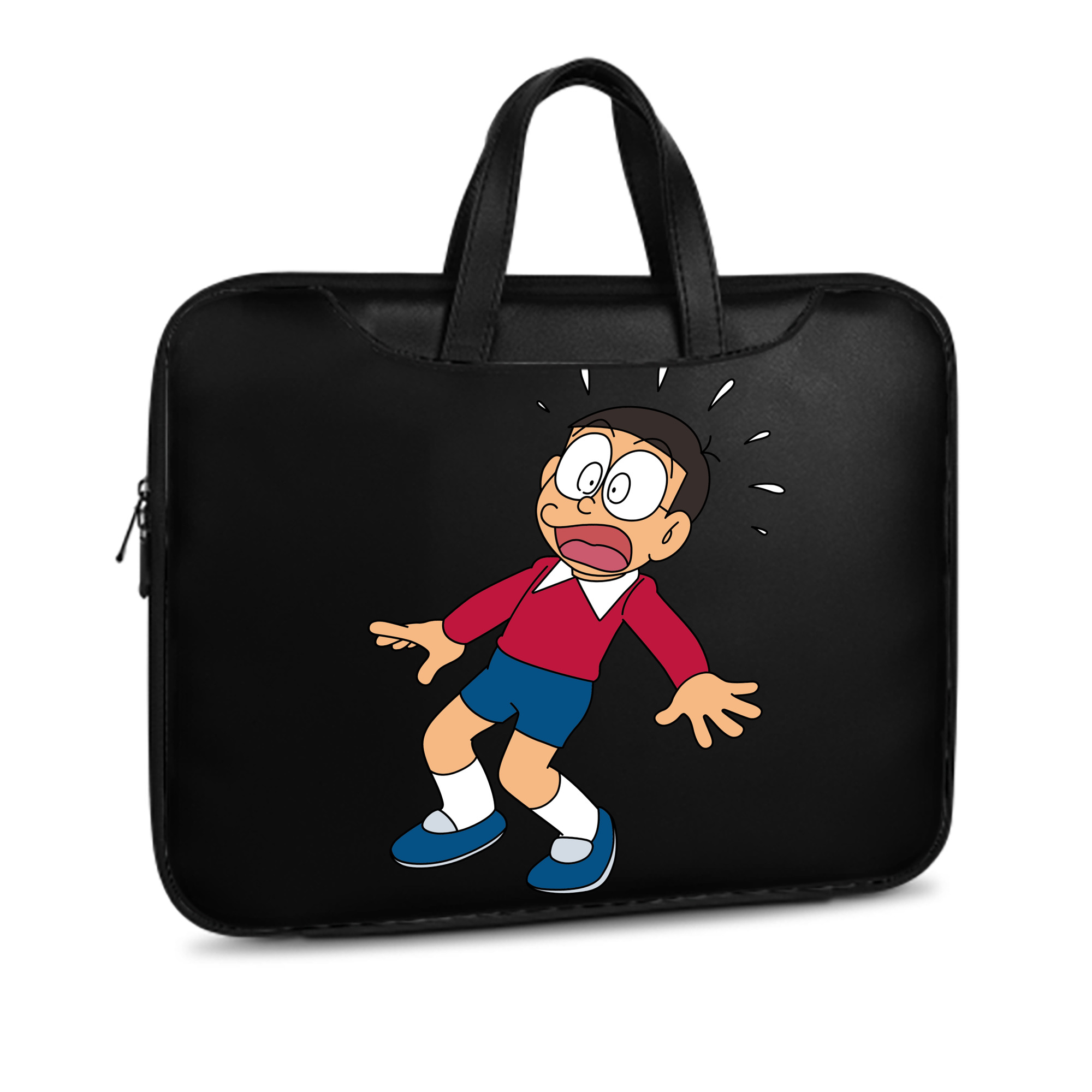（画像用） ドラえもん 野比 のび太 Doraemon Nobita Nobi レザーラップトップバッグ　ノートパソコンケース