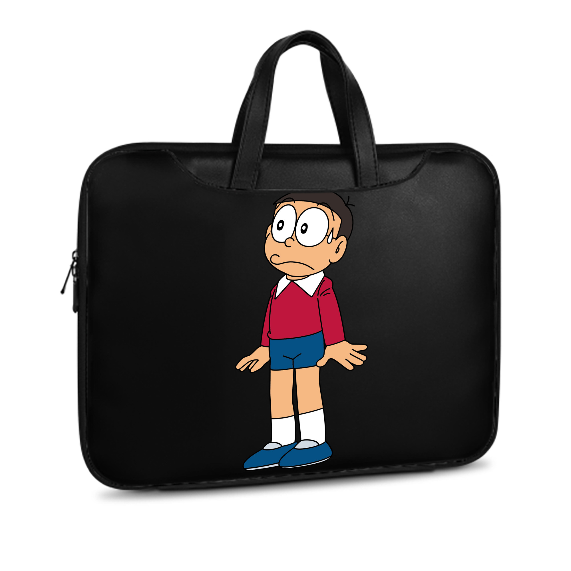 （画像用） ドラえもん 野比 のび太 Doraemon Nobita Nobi レザーラップトップバッグ　ノートパソコンケース