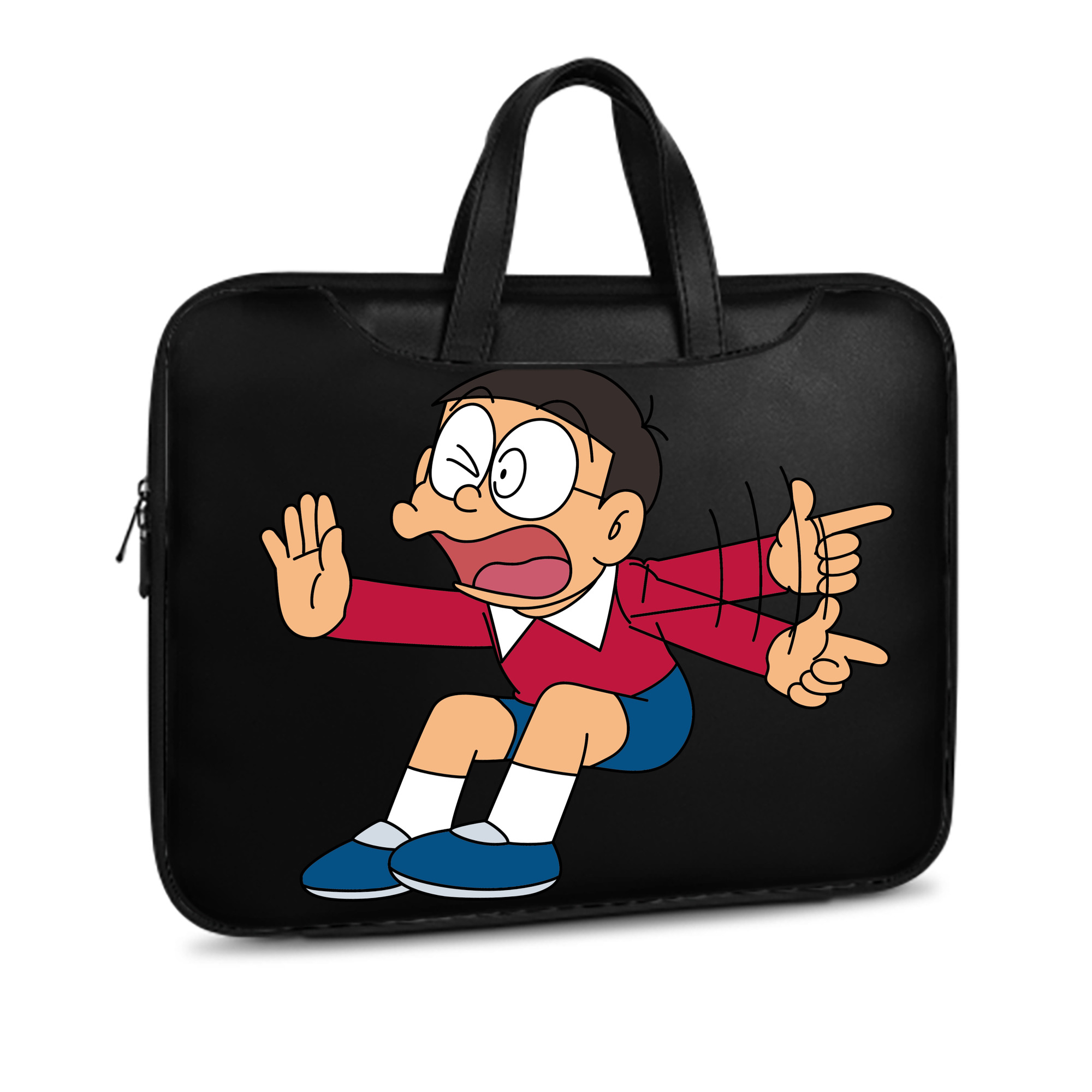 （画像用） ドラえもん 野比 のび太 Doraemon Nobita Nobi レザーラップトップバッグ　ノートパソコンケース