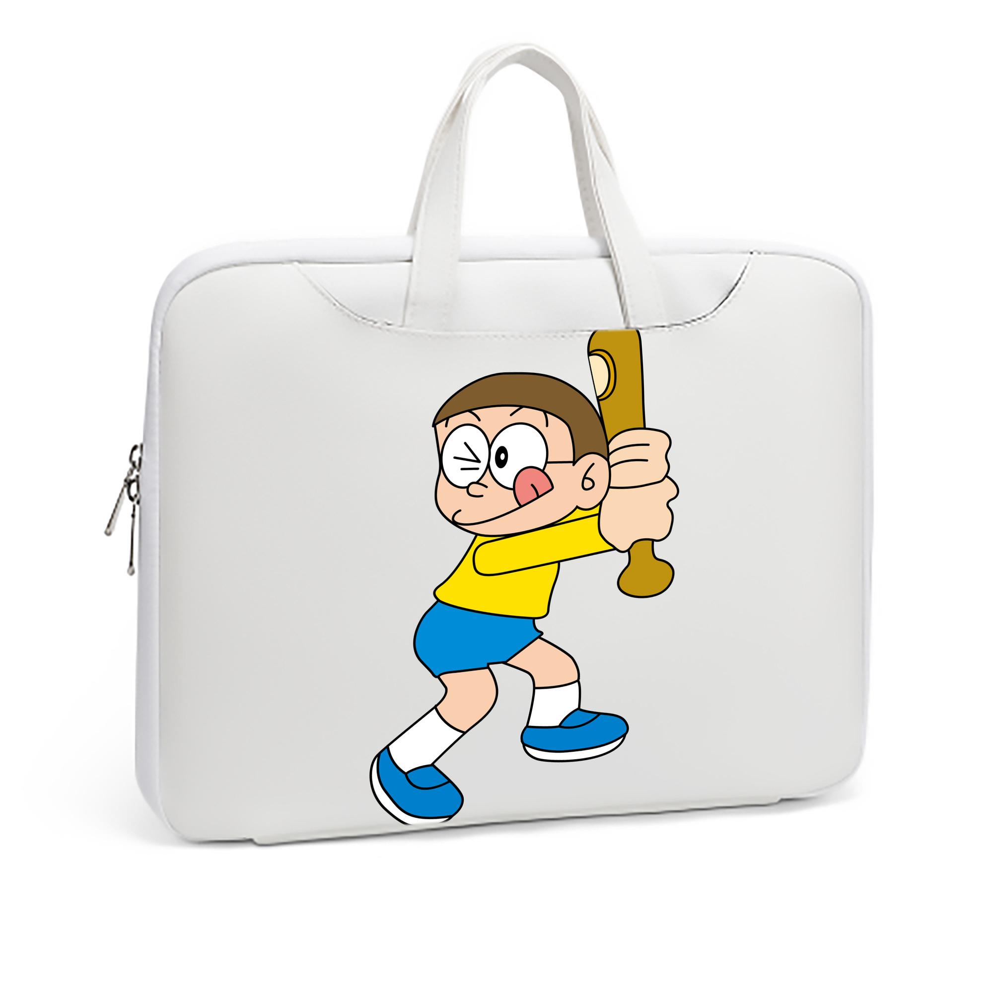 （画像用） ドラえもん 野比 のび太 Doraemon Nobita Nobi レザーラップトップバッグ　ノートパソコンケース