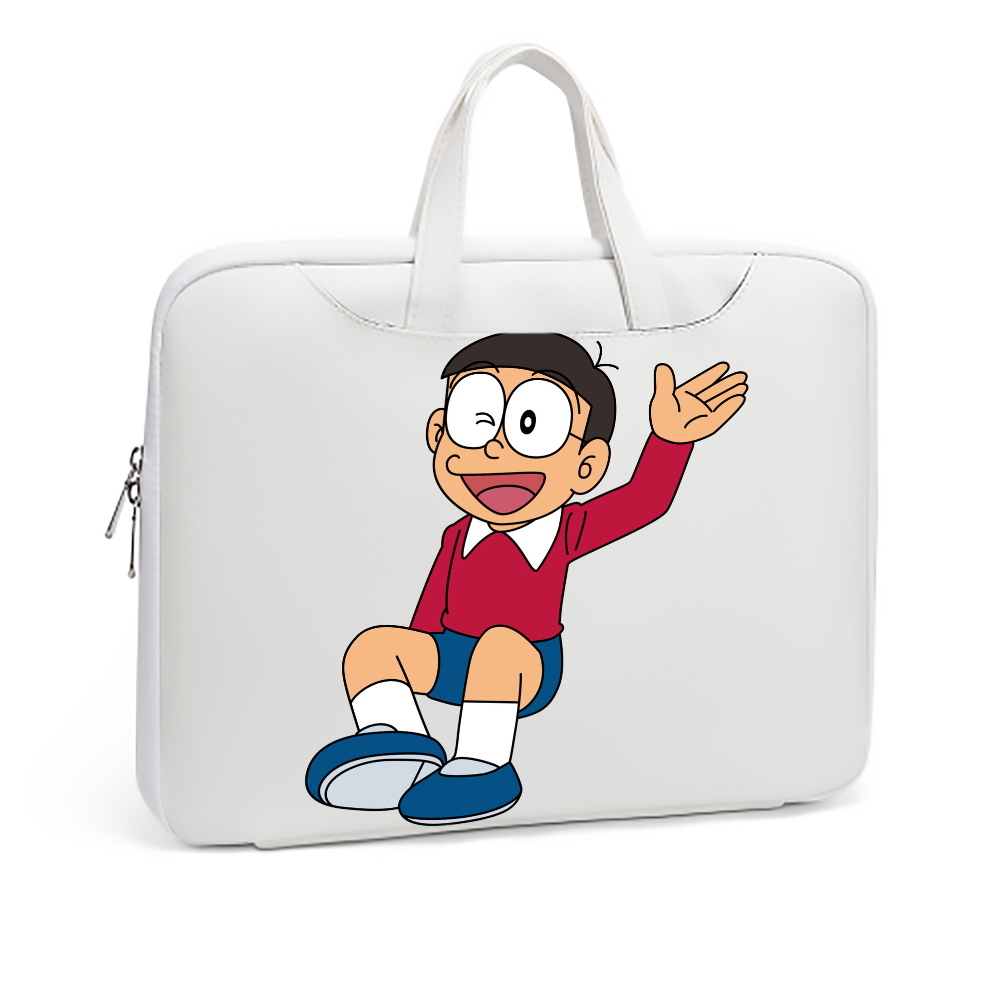 （画像用） ドラえもん 野比 のび太 Doraemon Nobita Nobi レザーラップトップバッグ　ノートパソコンケース