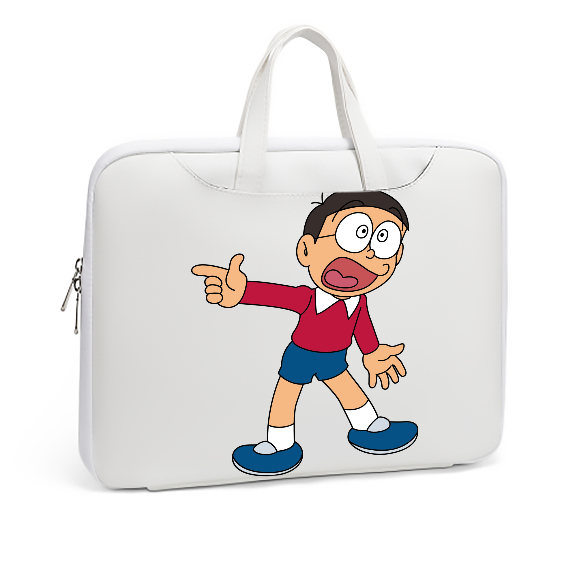 （画像用） ドラえもん 野比 のび太 Doraemon Nobita Nobi レザーラップトップバッグ　ノートパソコンケース