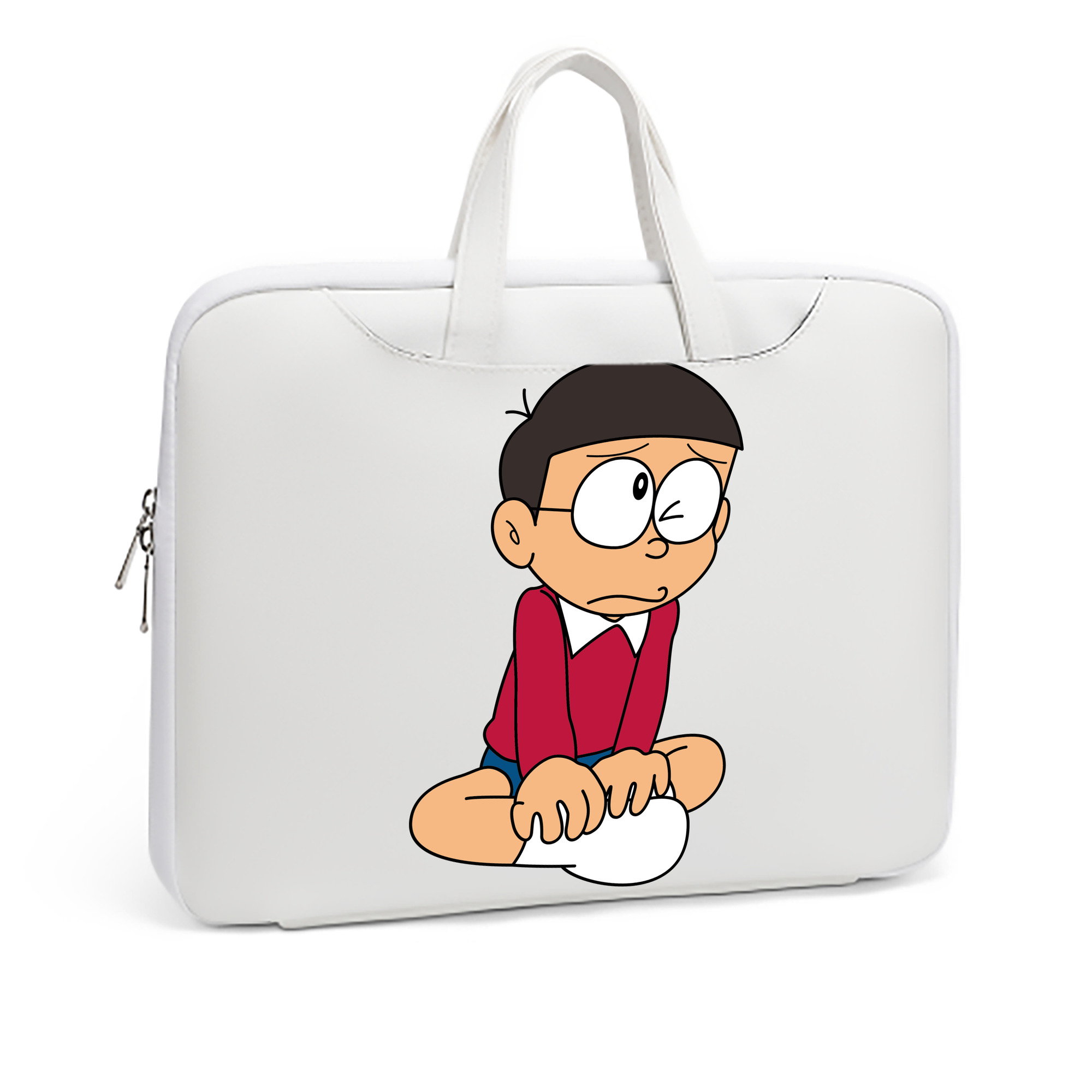 （画像用） ドラえもん 野比 のび太 Doraemon Nobita Nobi レザーラップトップバッグ　ノートパソコンケース