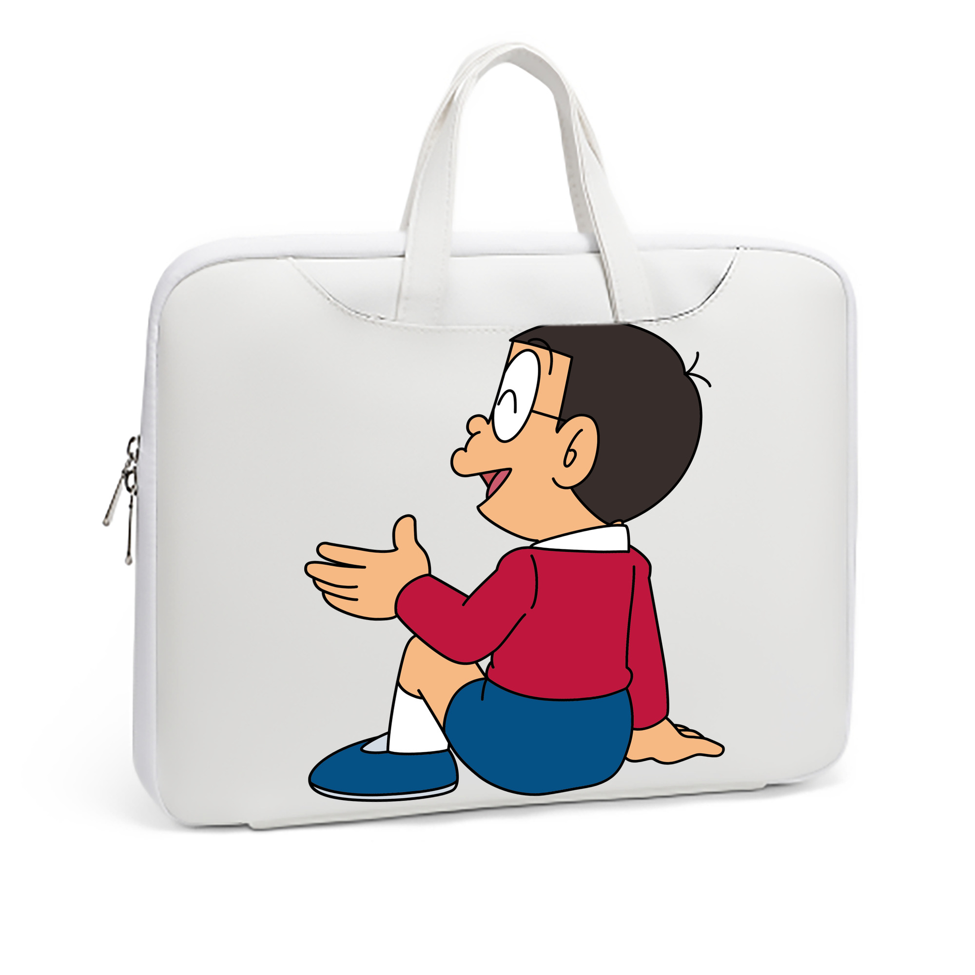（画像用） ドラえもん 野比 のび太 Doraemon Nobita Nobi レザーラップトップバッグ　ノートパソコンケース