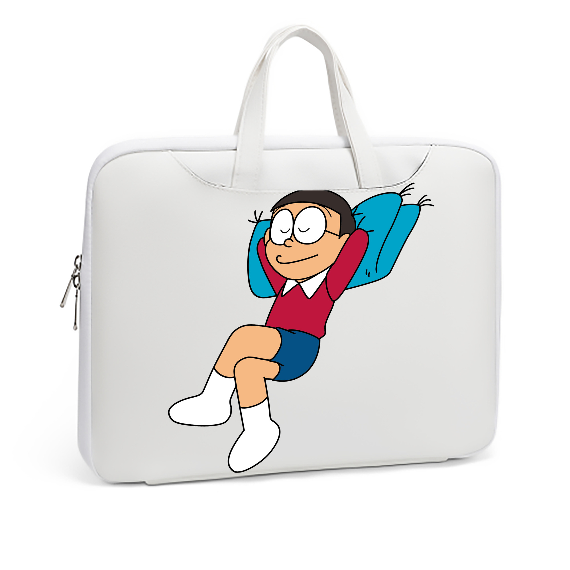 （画像用） ドラえもん 野比 のび太 Doraemon Nobita Nobi レザーラップトップバッグ　ノートパソコンケース