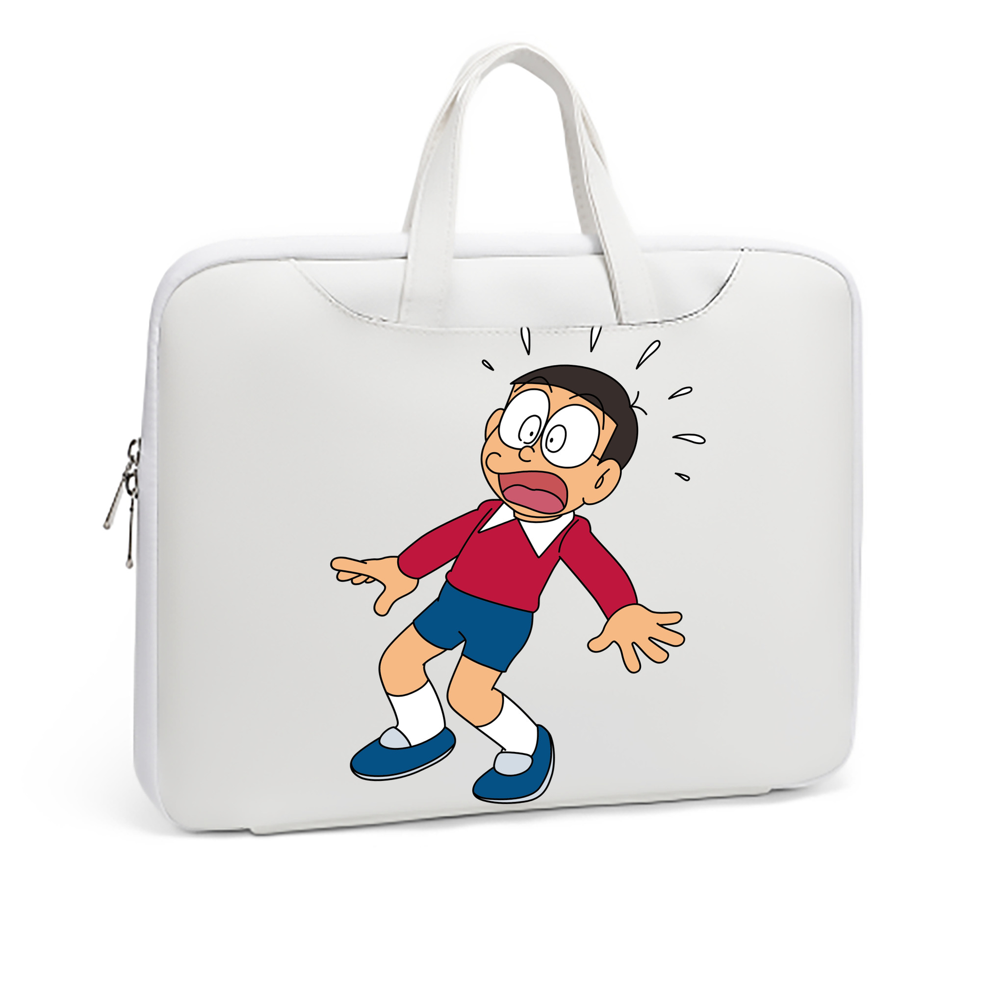 （画像用） ドラえもん 野比 のび太 Doraemon Nobita Nobi レザーラップトップバッグ　ノートパソコンケース