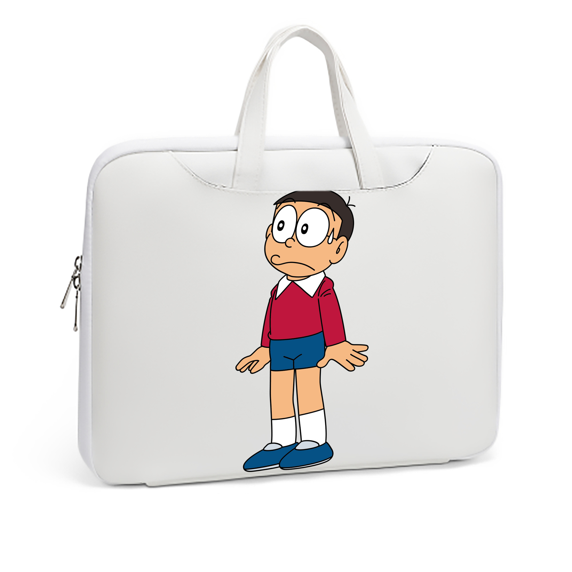 （画像用） ドラえもん 野比 のび太 Doraemon Nobita Nobi レザーラップトップバッグ　ノートパソコンケース