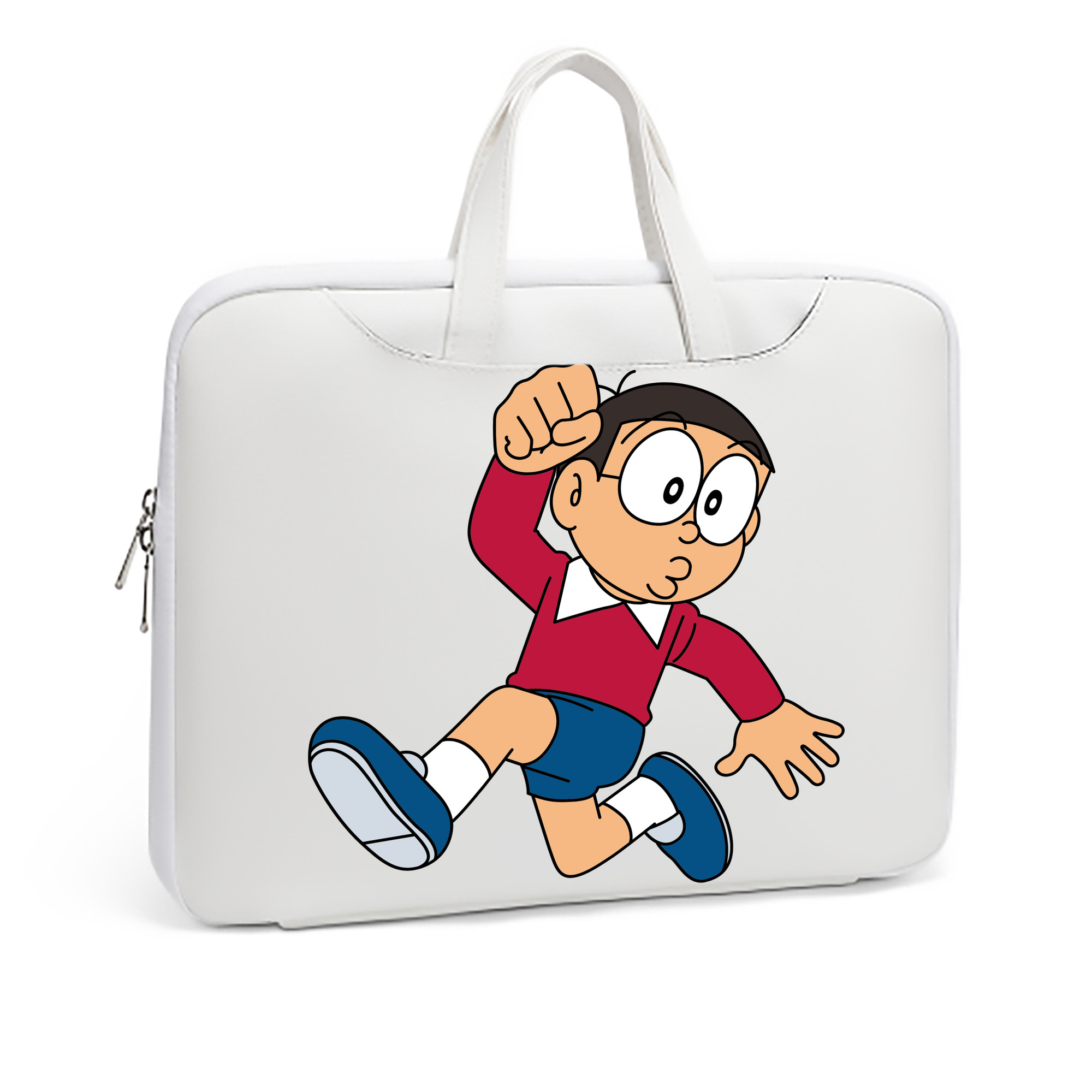 （画像用） ドラえもん 野比 のび太 Doraemon Nobita Nobi レザーラップトップバッグ　ノートパソコンケース