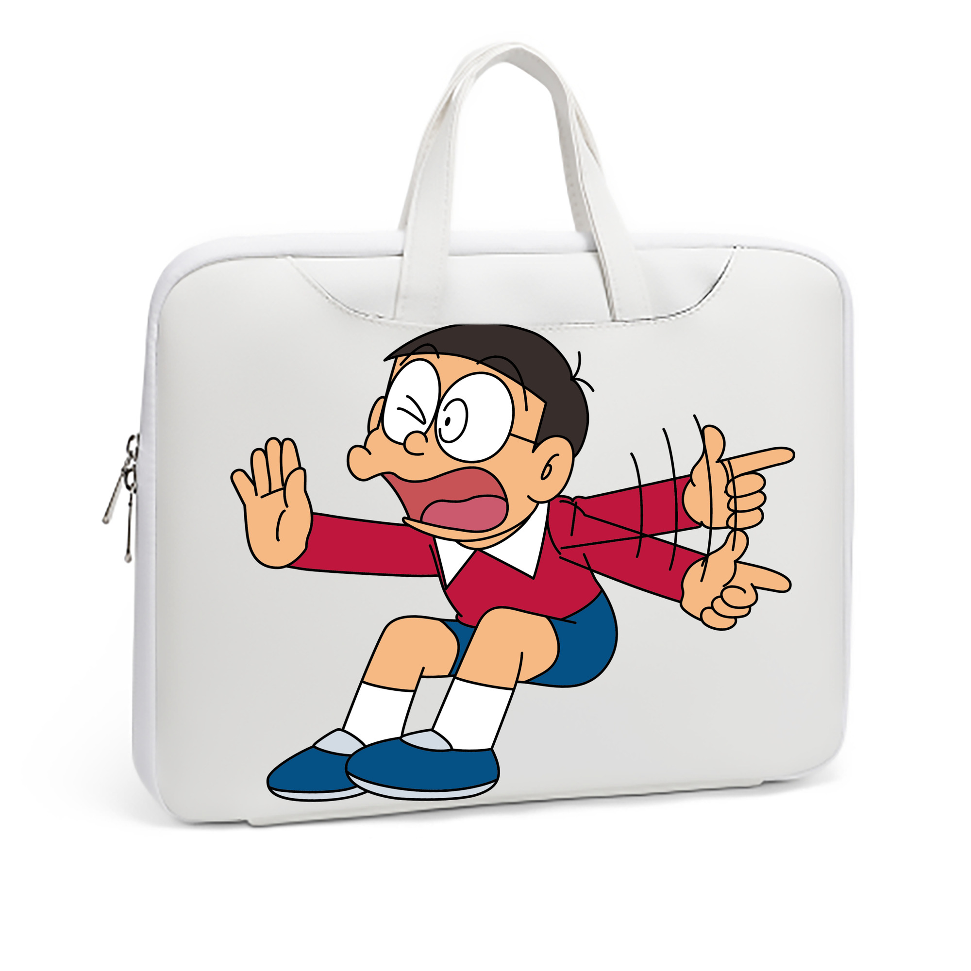 （画像用） ドラえもん 野比 のび太 Doraemon Nobita Nobi レザーラップトップバッグ　ノートパソコンケース