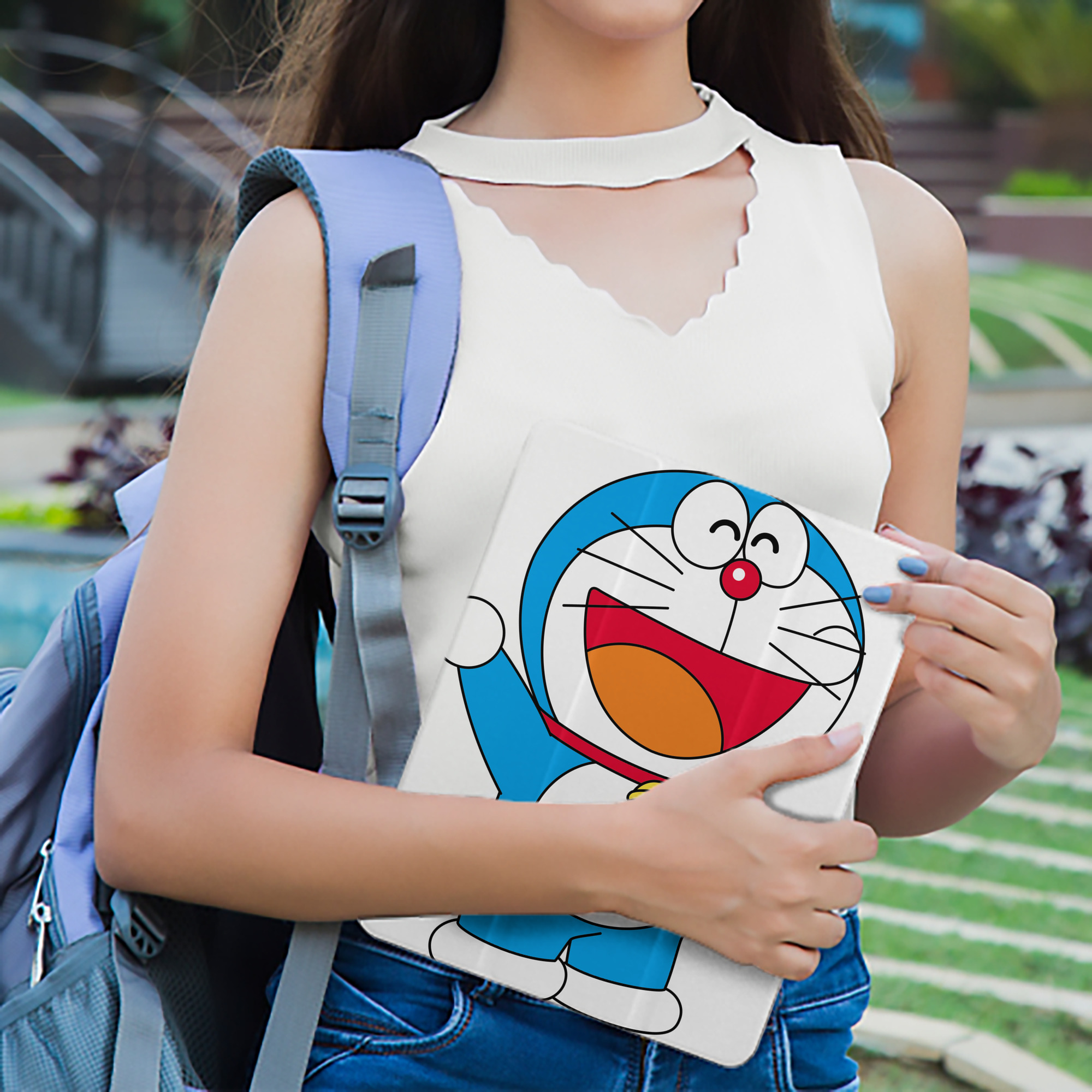 ドラえもん Doraemon IPad ケース ペン収納付き 三つ折りスタンド PUレザー×シリコン 対応機種9.5/10.5/10.9インチ