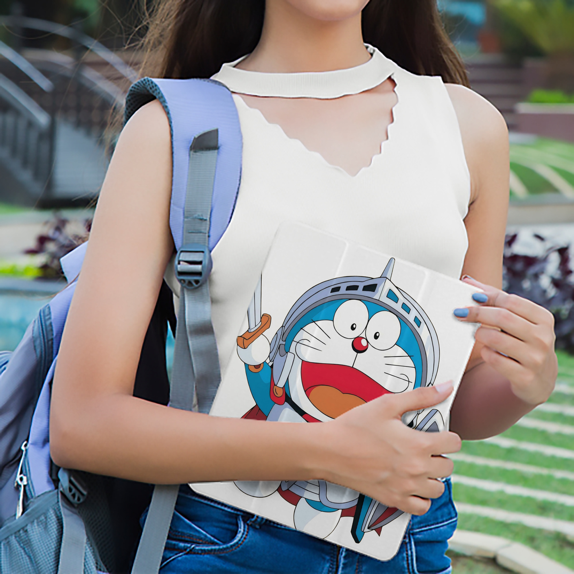 ドラえもん Doraemon IPad ケース ペン収納付き 三つ折りスタンド PUレザー×シリコン 対応機種9.5/10.5/10.9インチ